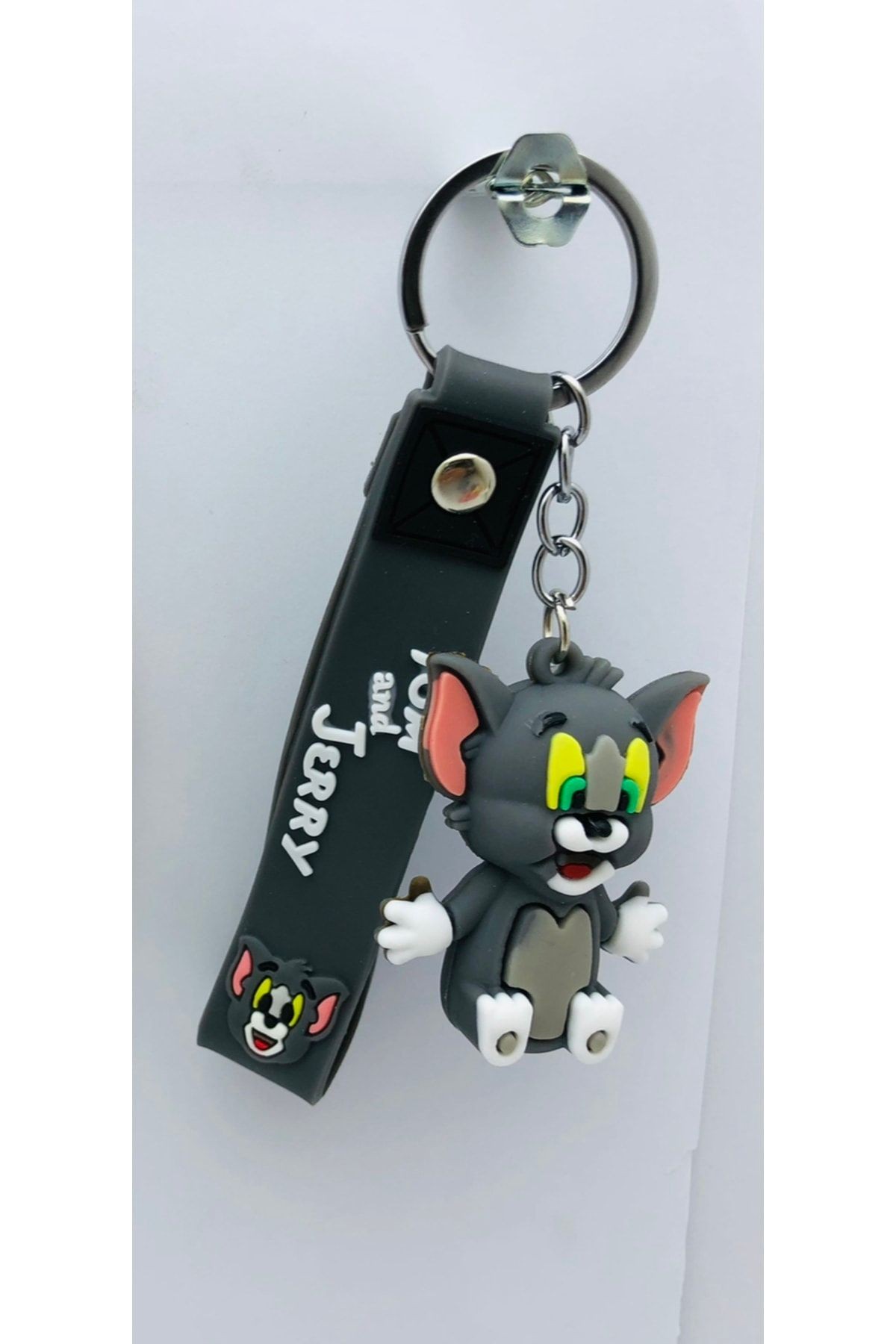 Şirin Baba,,tom Cat Ve Jerry 3 Adet 3d Silikon Anahtarlık Oyuncak Ve Çanta Aksesuarı