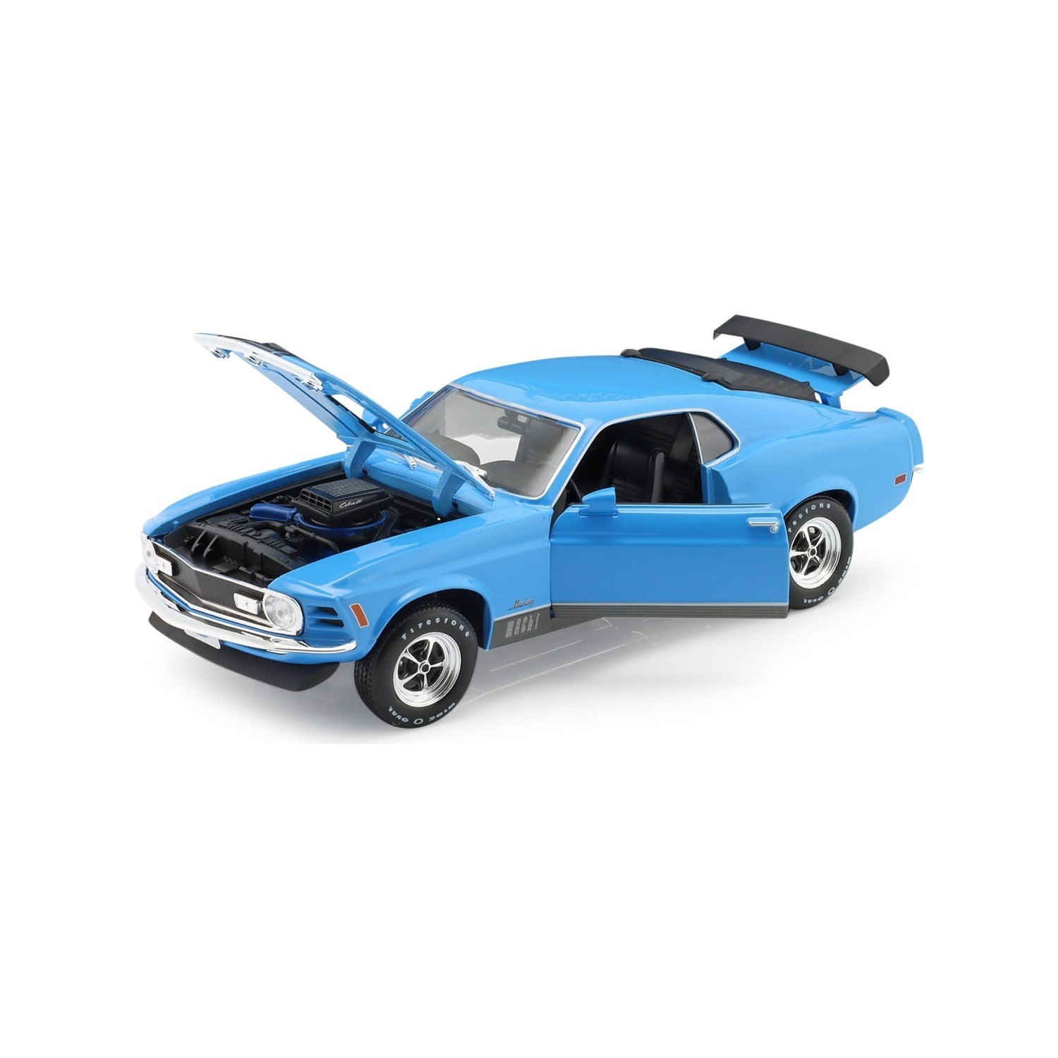 1/18 1970 Ford Mustang Mach 1 - Mavi