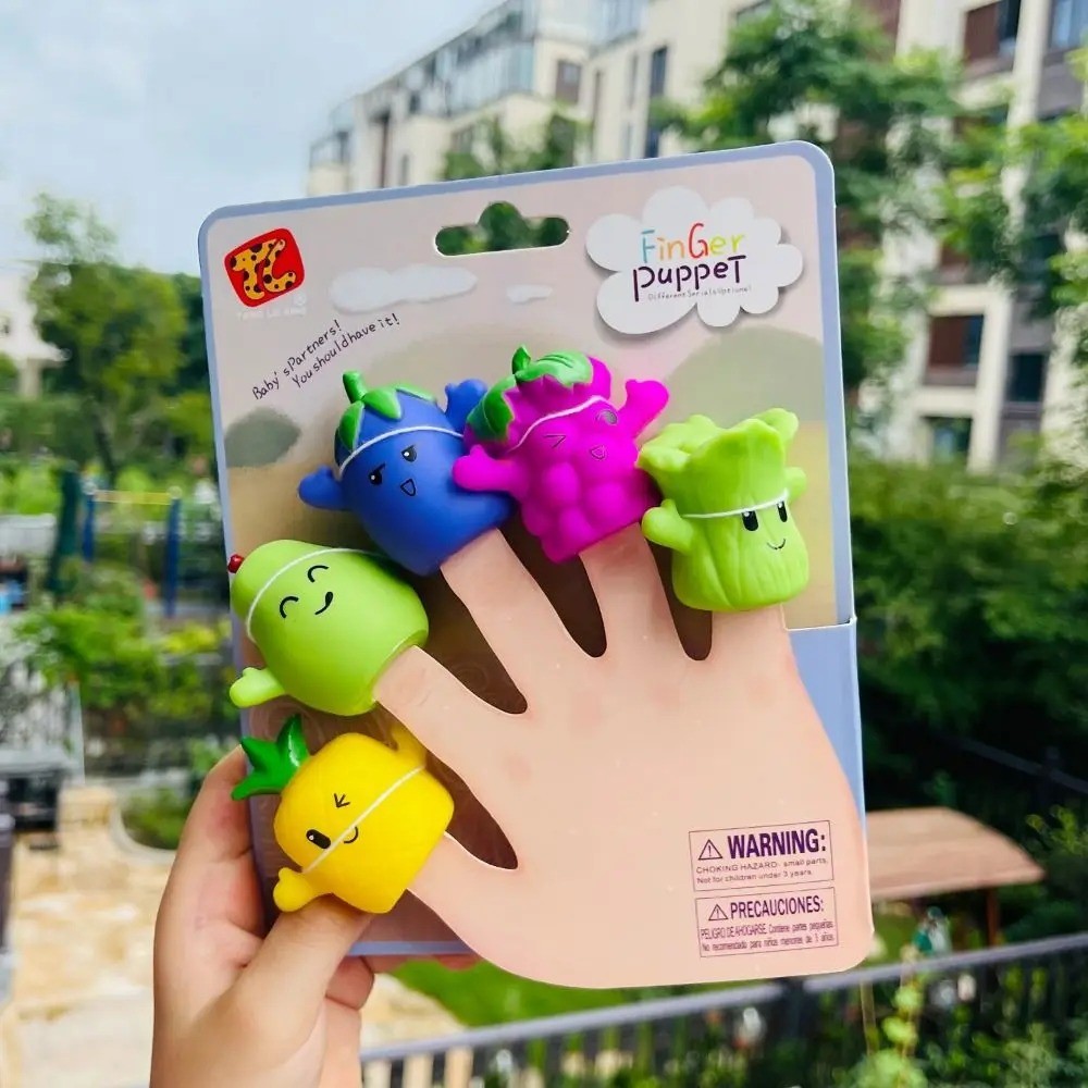 Finger Puppet Sebzeler Parmak Kukla Seti 5 Sebzeli Oyuncak Parmak Kukla