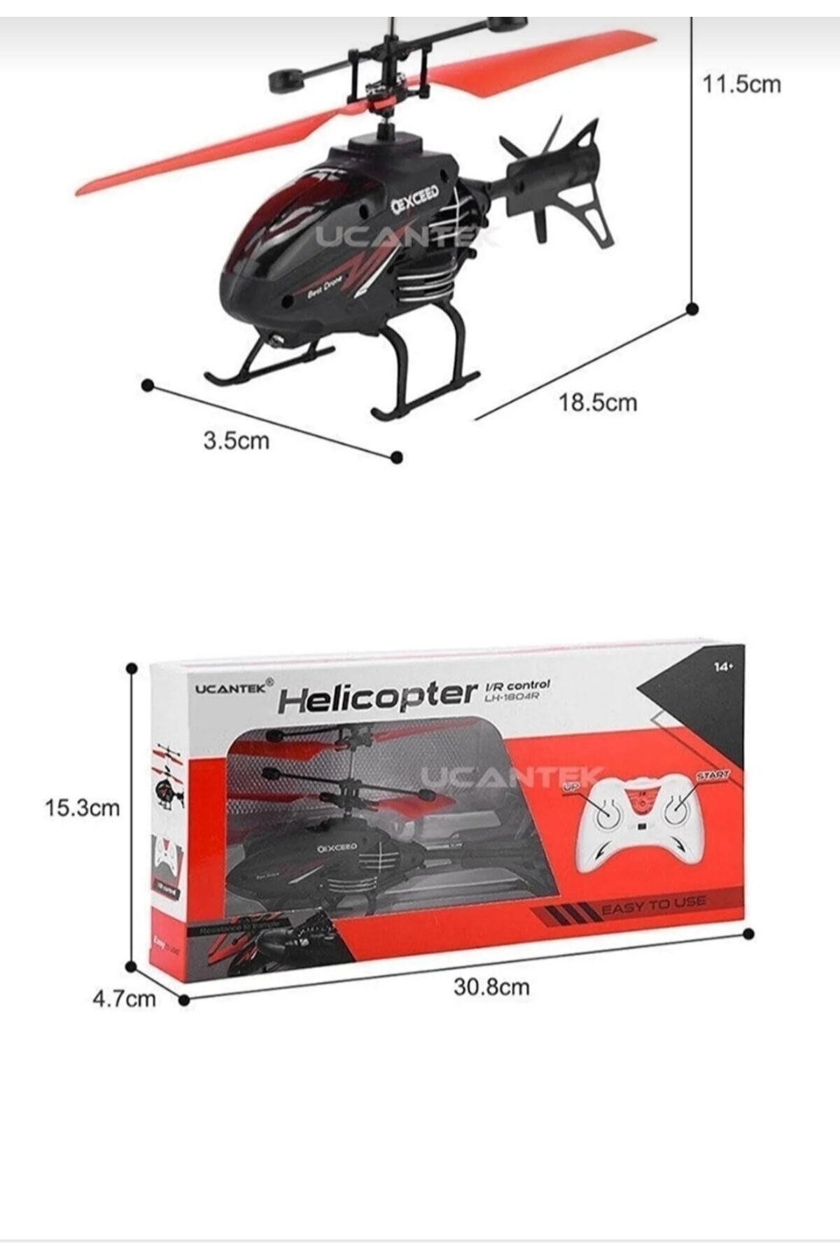 Isikli Rc Helikopter Uzaktan Kumandali Sarjli Ve Sensörlü