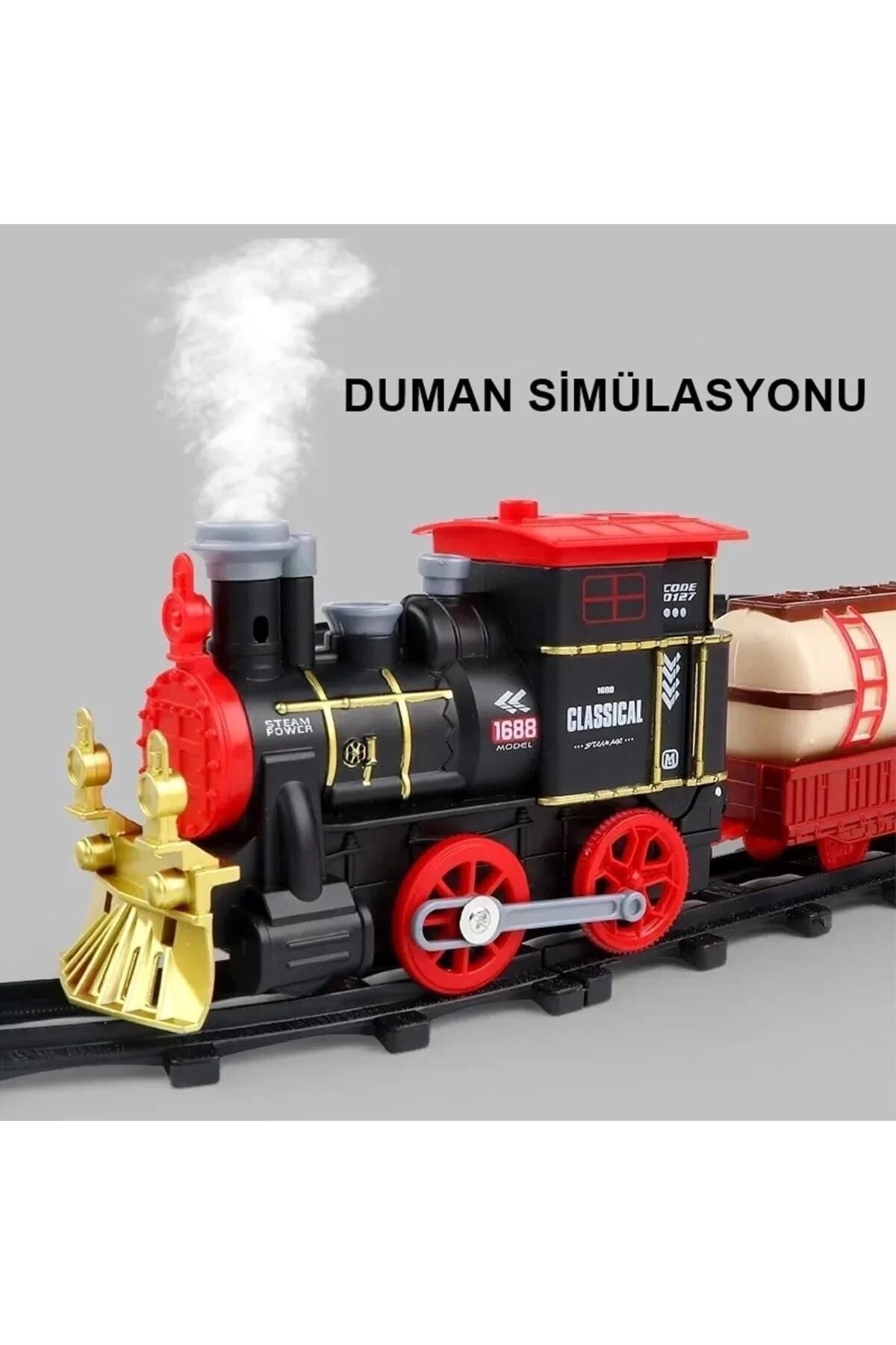 Classic Train Işıklı Sesli Dumanlı Pilli Tren Seti 14 Parça