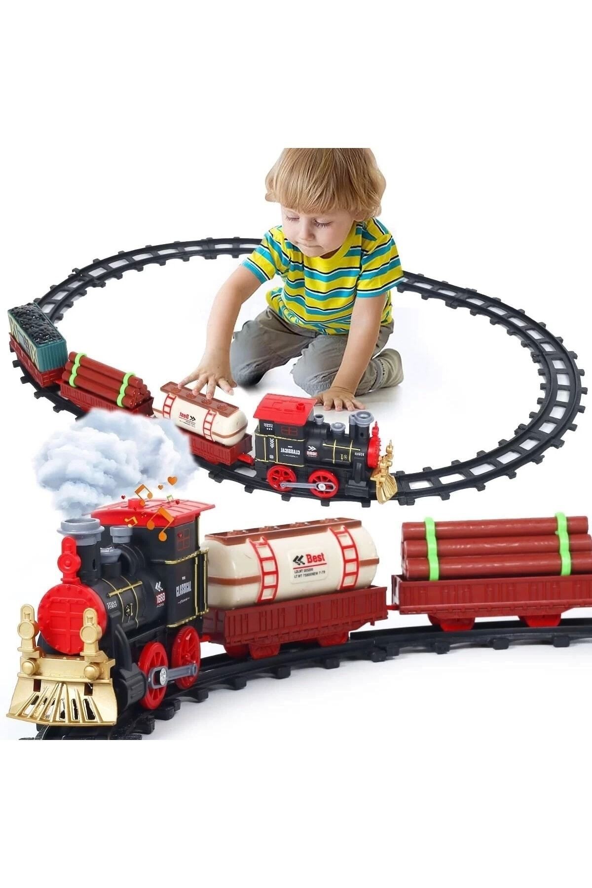 Classic Train Işıklı Sesli Dumanlı Pilli Tren Seti 14 Parça