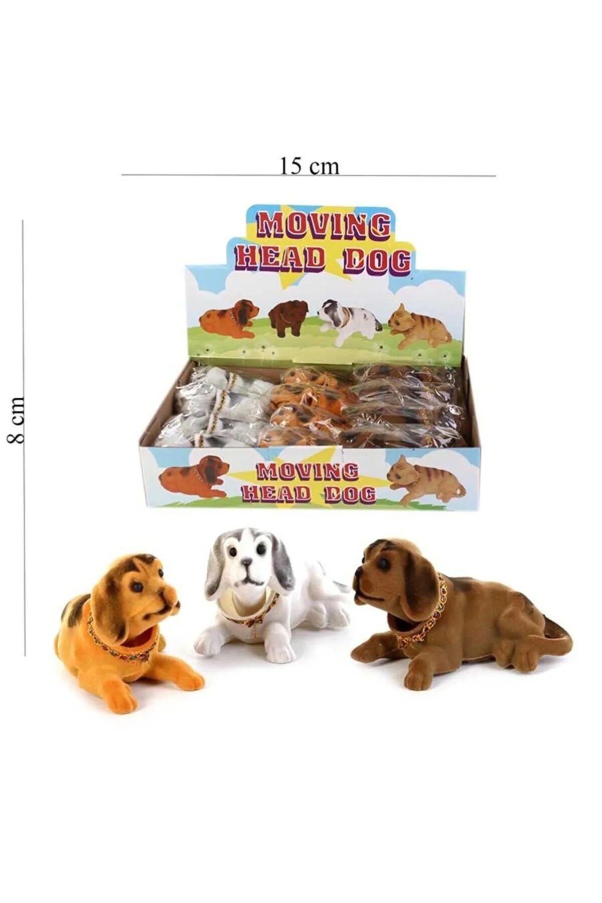 KAFA SALLAYAN 3 Adet Kafa Sallayan Köpek 17x9x7 cm Farklı Renklerde