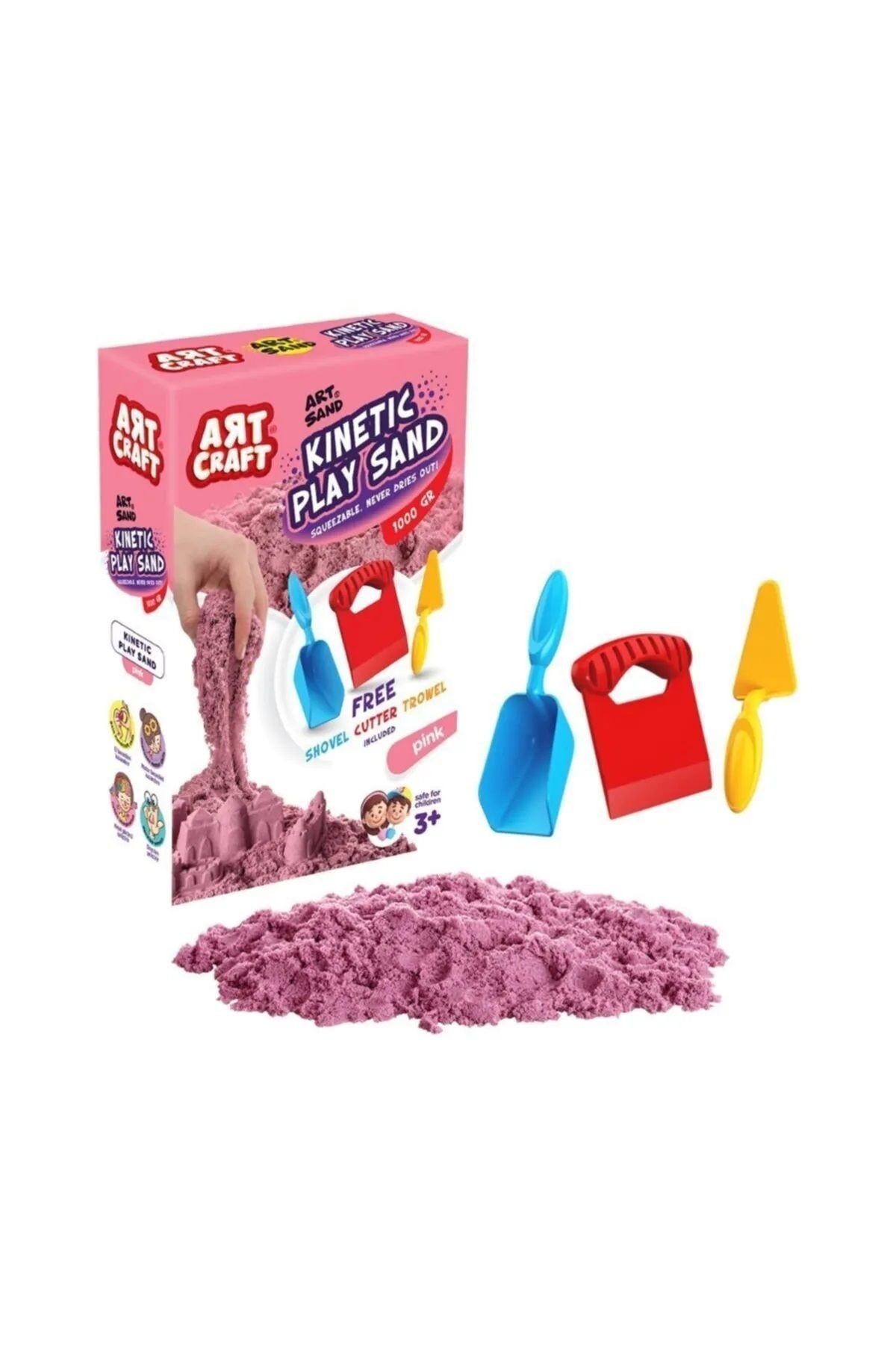 Aksesuarlı Yeşil Kinetik Oyun Kumu (1000 Gr.) - Art Craft Kinetik Kum Seti - Art Sand Kumu