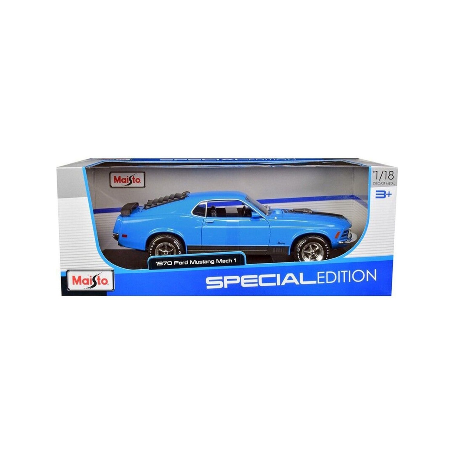 1/18 1970 Ford Mustang Mach 1 - Mavi