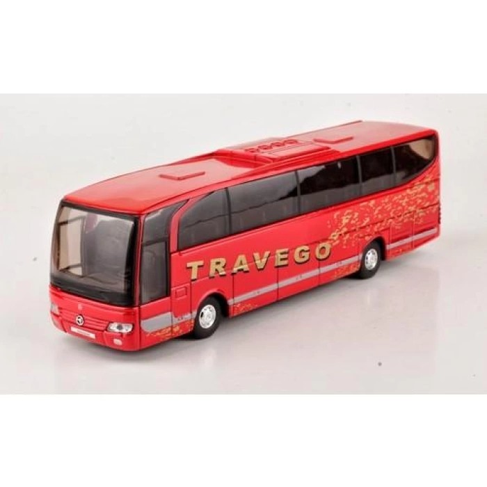 1:60 Ölçek Welly Mercedes Benz Travego Die-Cast Metal Otobüs Kırmızı