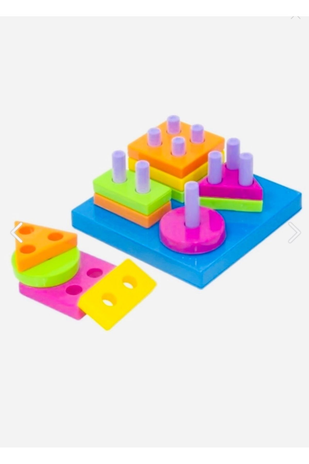 Sevimli Kule + Geometrik Şekiller Bulmaca + Bul Tak Puzzle Eğitici Zeka Geliştirici Set