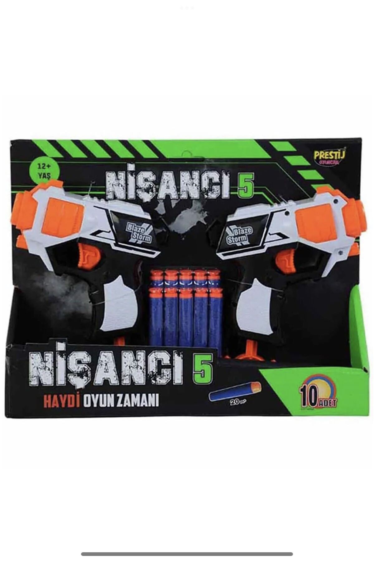 5 Sünger Mermi Dart Atan 10 Dartlı Nişancı Oyuncak Tabanca Temsili