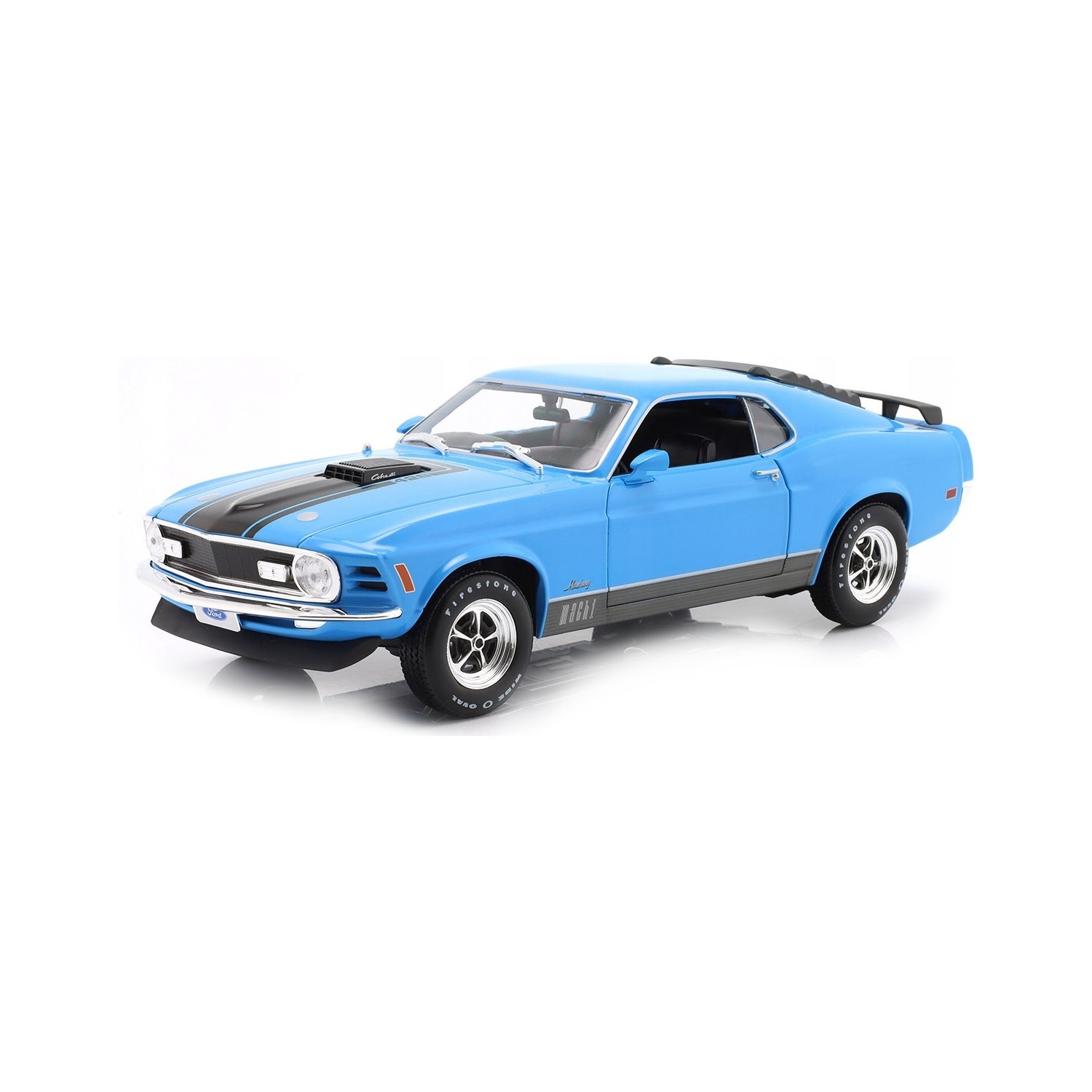 1/18 1970 Ford Mustang Mach 1 - Mavi