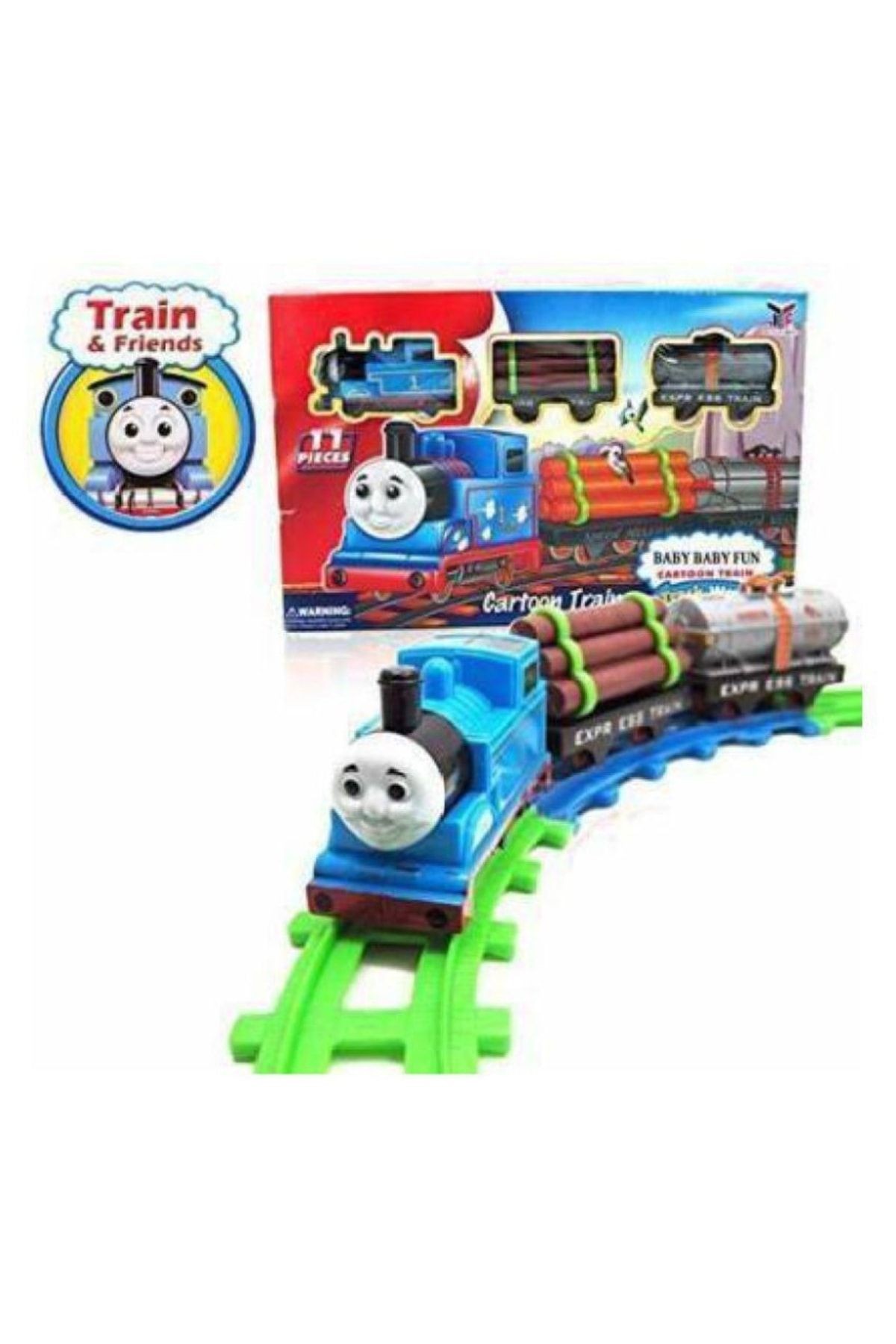 Thomas Oyuncak Pilli Tren Tomas Tren Ve Arkadaşları 11 Parça Aksesuarlı Çocuk Oyuncak Tren Seti