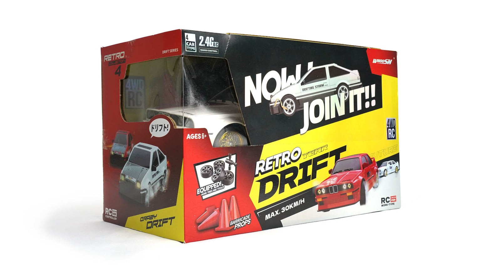 Retro Drift 1:16 Ölçek 2.4G RC Araba 7.4V Lithium Şarj Edilebilir Harika Drift