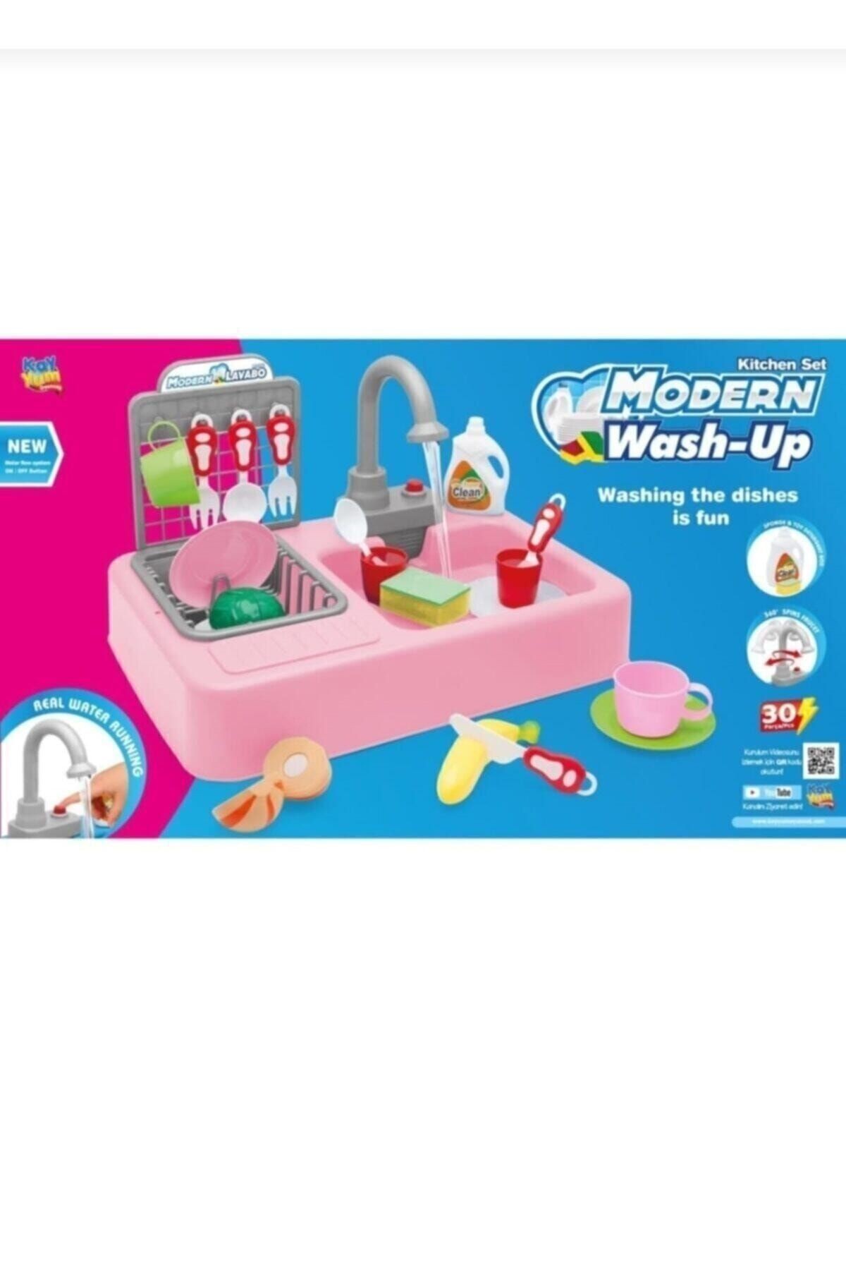 Kayyum Oyuncak Modern Mutfak Lavabo Oyuncağı Pembe Rengi Ult6552