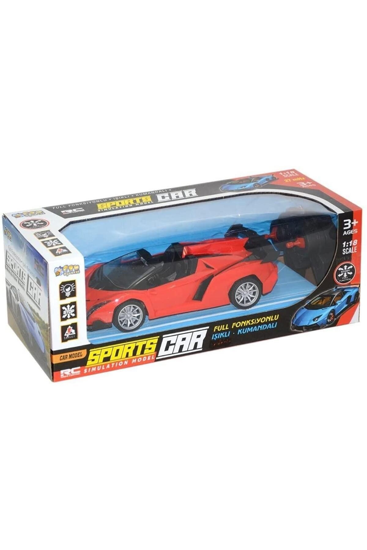 1:18 Sports Car Kumandalı Pilli Araba Drift Spor Kırmızı ve Mavi