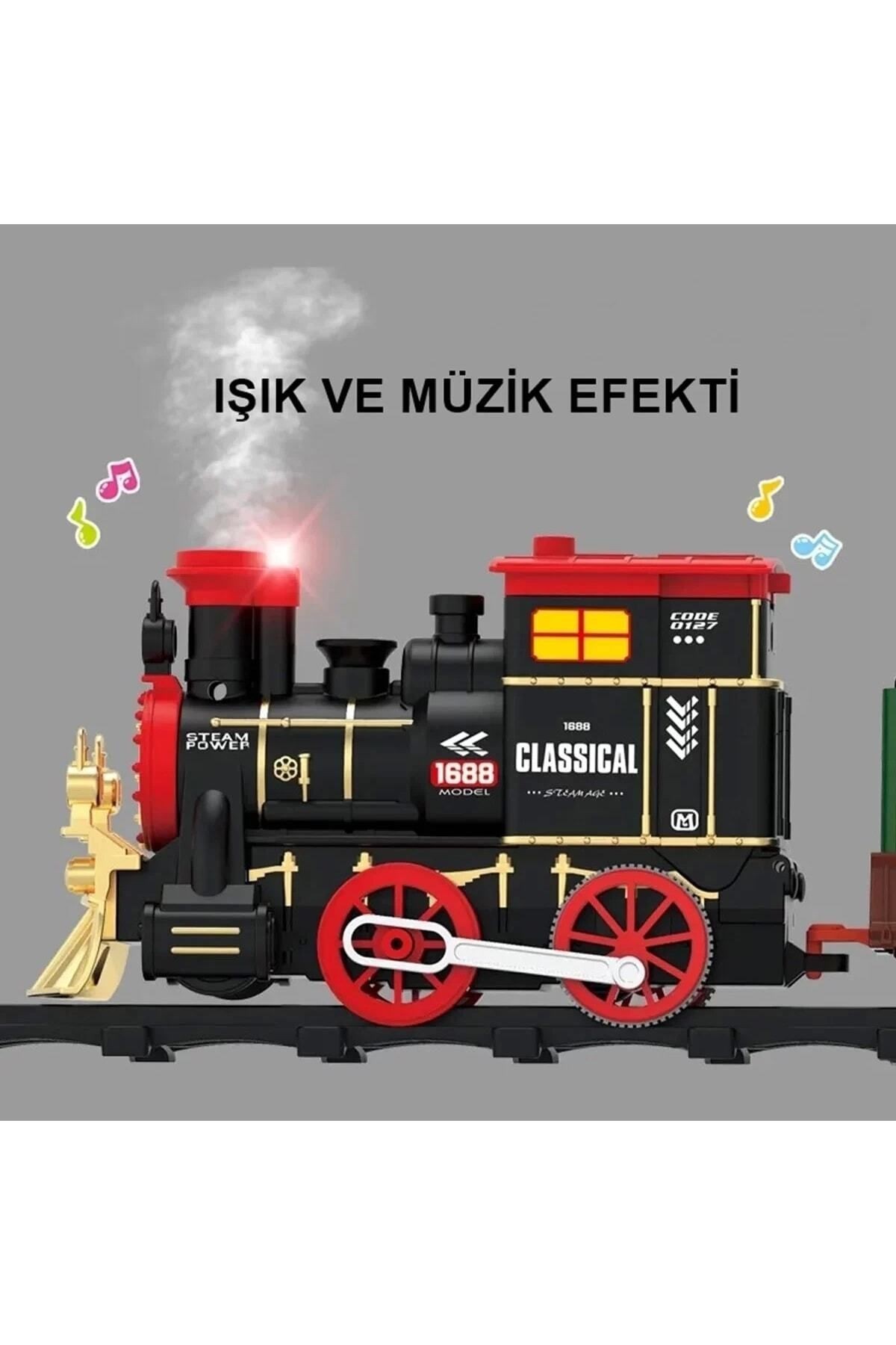 Classic Train Işıklı Sesli Dumanlı Pilli Tren Seti 14 Parça