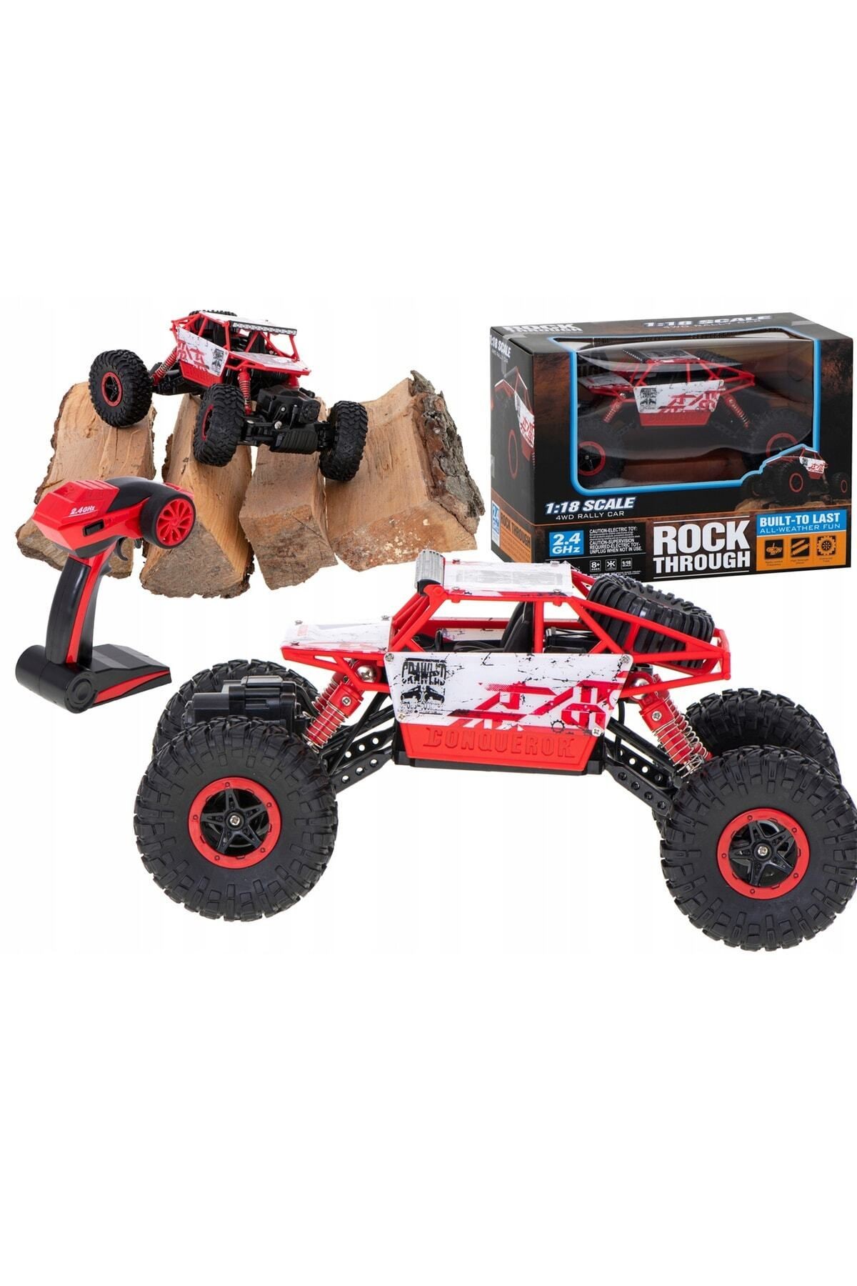 R/c 1:18 Rock Crawler 4x4 Wd Uzaktan Kumandalı Araba Buggy Jeep - Kırmızı