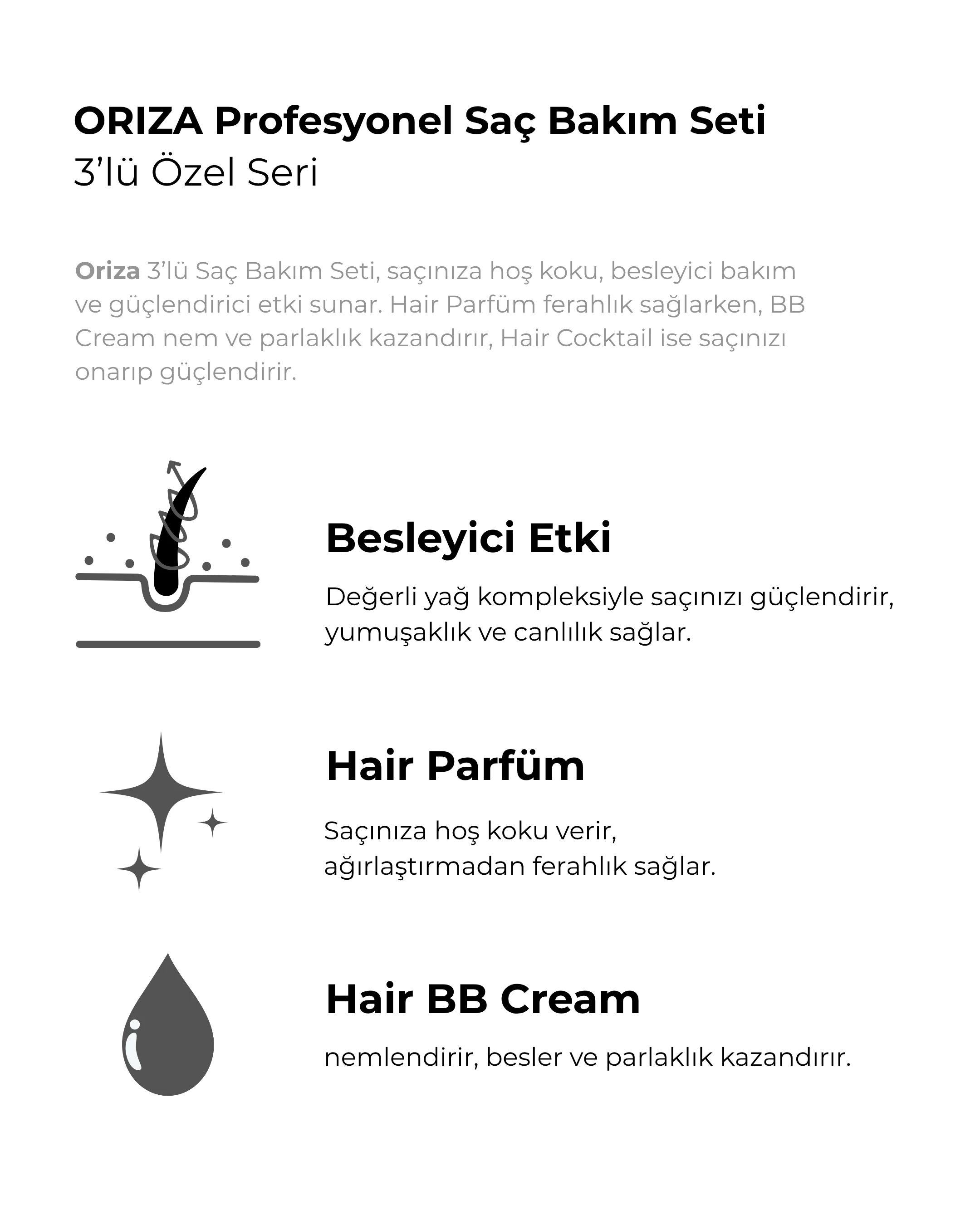 Oriza Professional Saç Bakım Seti – 3'lü Özel Seri