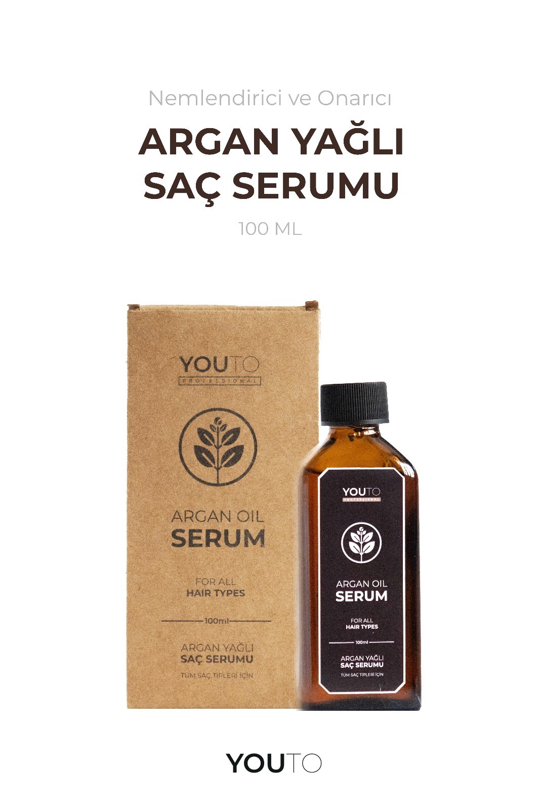 YouTo Argan Yağı Saç Bakım Serumu 100 ml | Elektriklenme Karşıtı ve Parlaklık