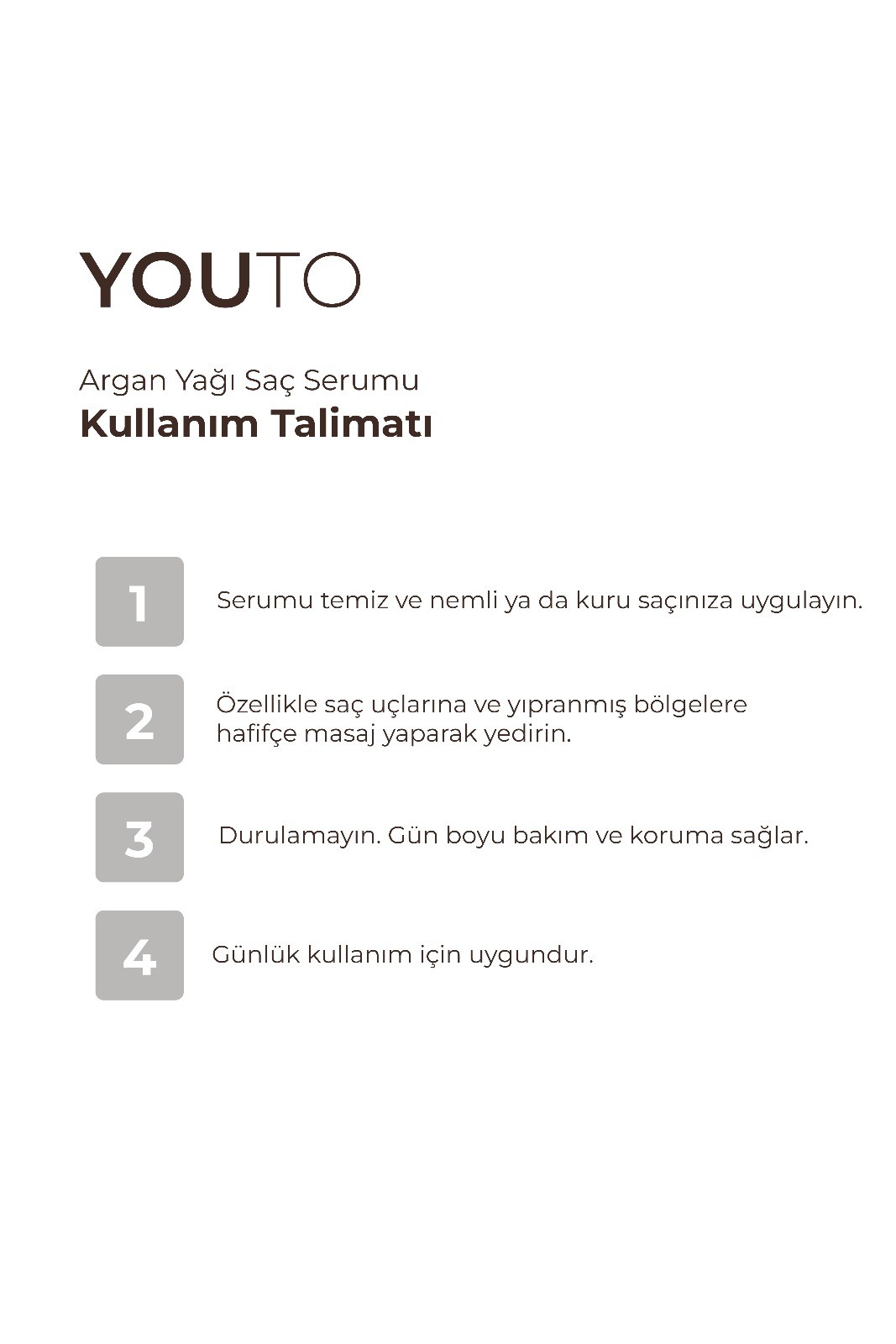 YouTo Argan Yağı Saç Bakım Serumu 100 ml | Elektriklenme Karşıtı ve Parlaklık