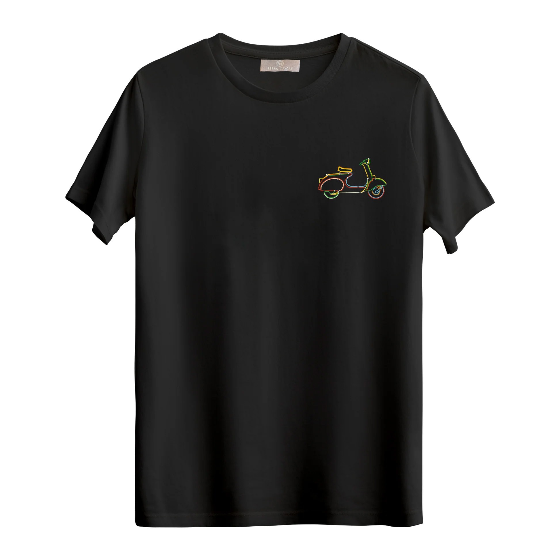 Serra Cavcav Vespa Vibes Regular T-Shirt - Siyah