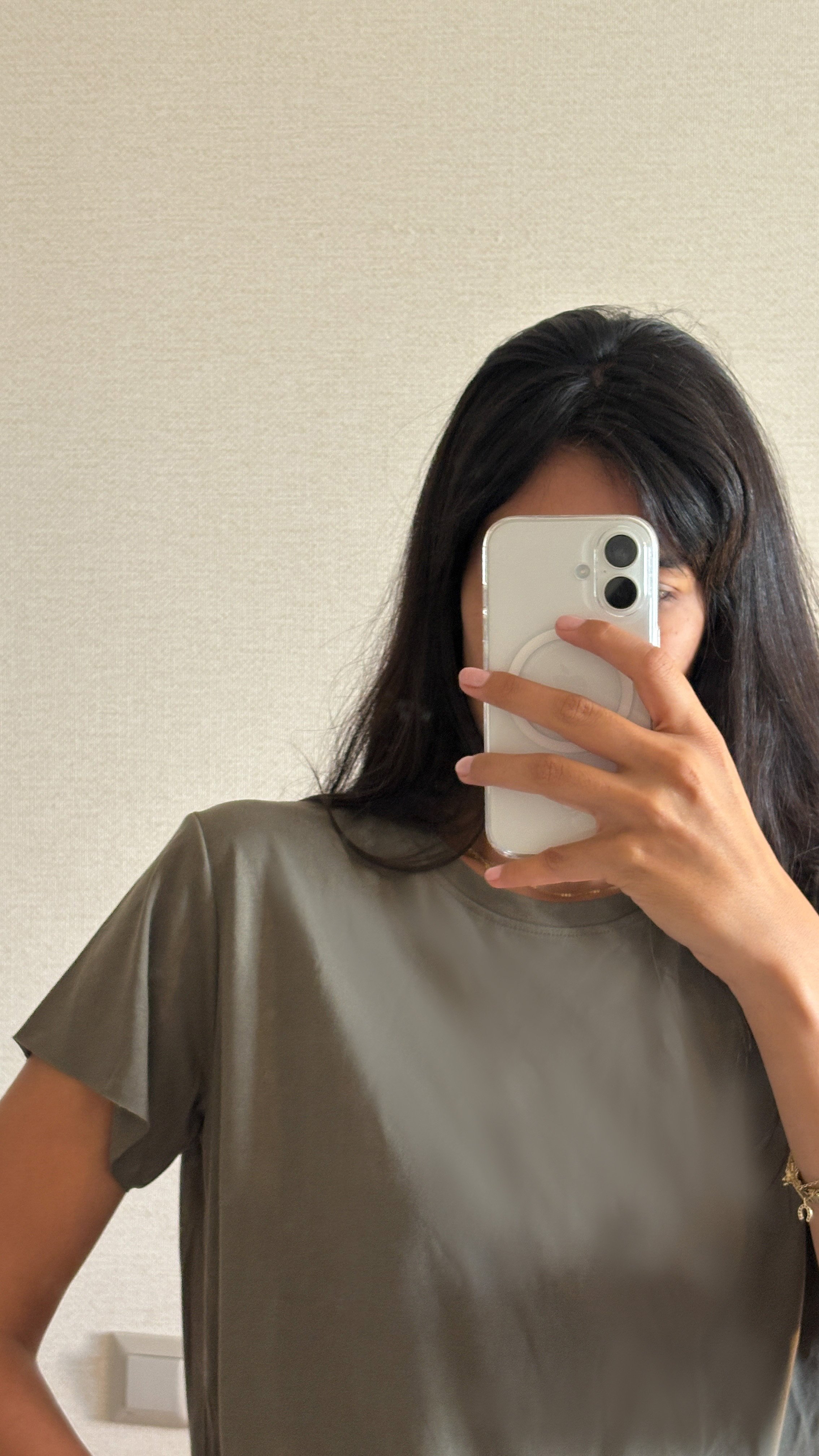 Haki Lazer Kesim Kadın Basic T-Shirt