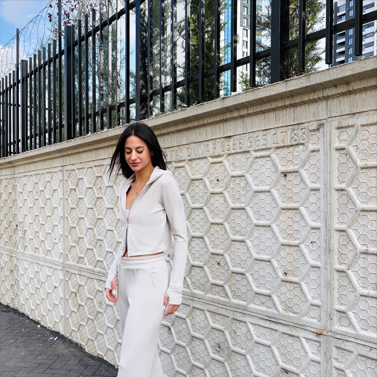 Çift Fermuarlı Kapuşonlu Modal Esofman Takımı Bej