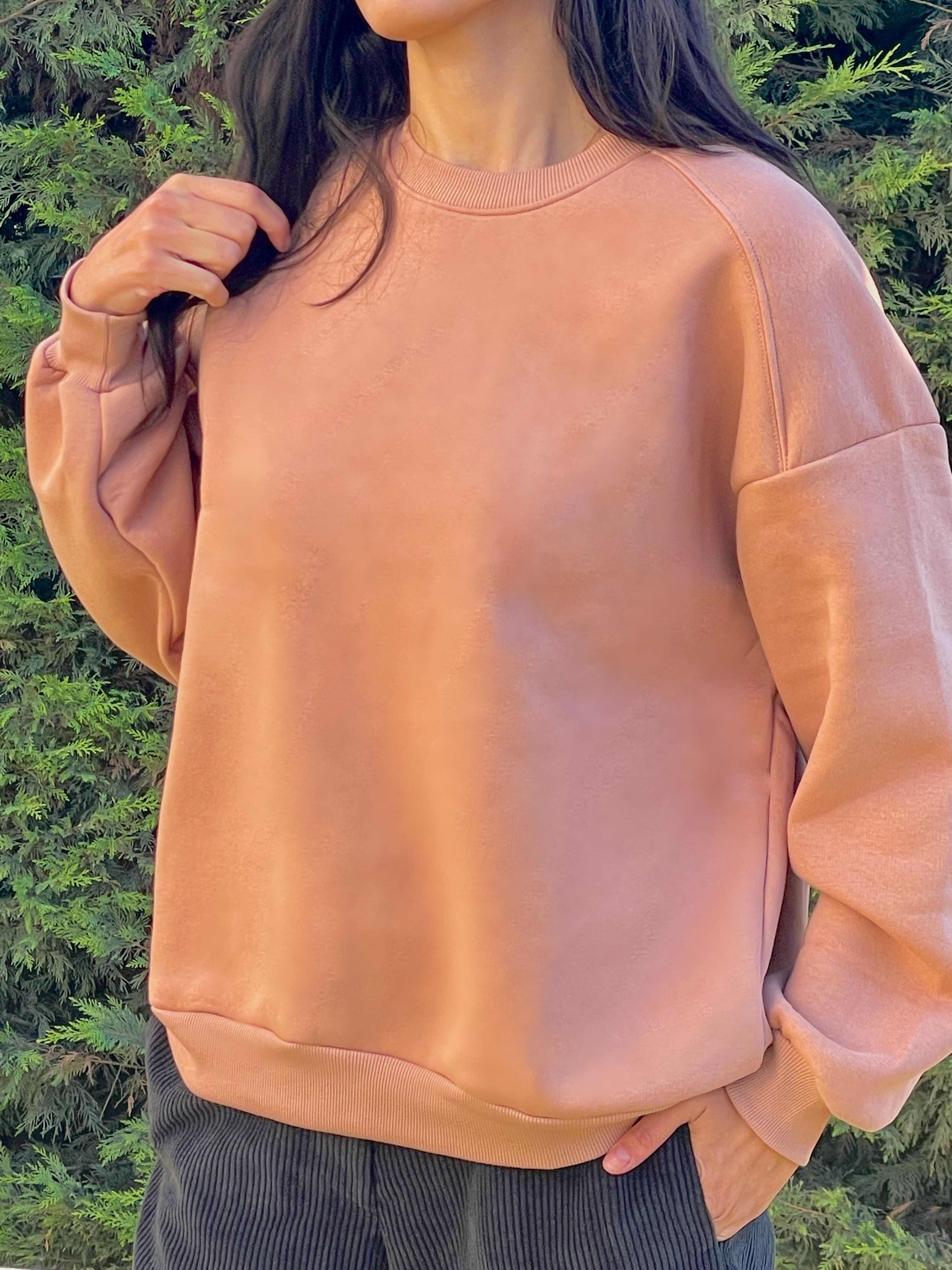 Serra Cavcav Çapraz Dikişli Basic Sweatshirt