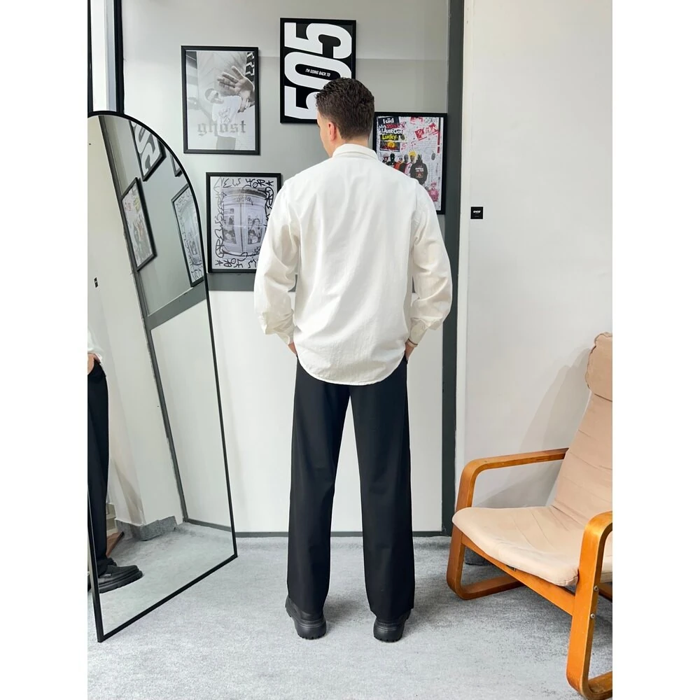 Chill Cozy Relax Fiy Beyaz Gömlek G1042