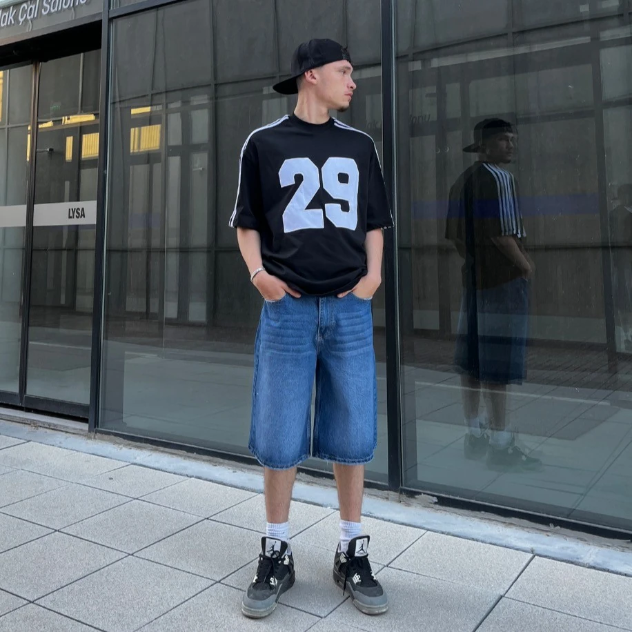 Ghost Atelier 005 Koyu Mavi Baggy Kot Şort G10129