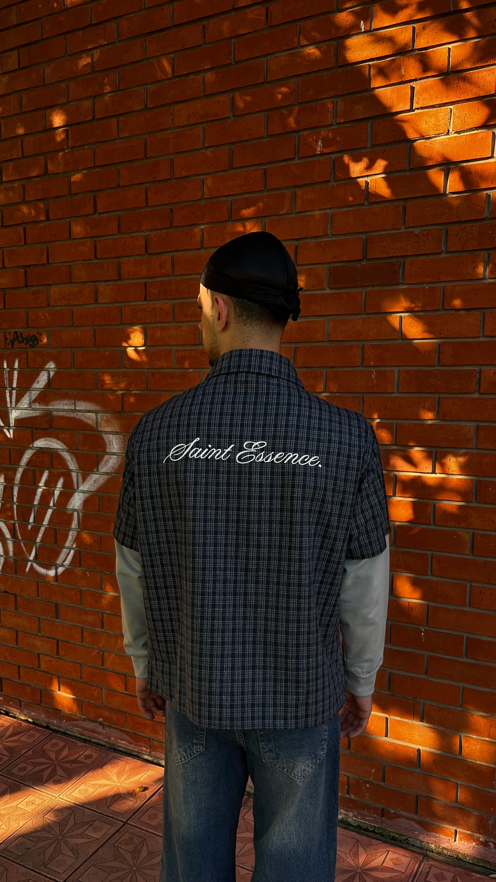 Kare Desenli  Nakışlı Oversize Sweatshirt G10157