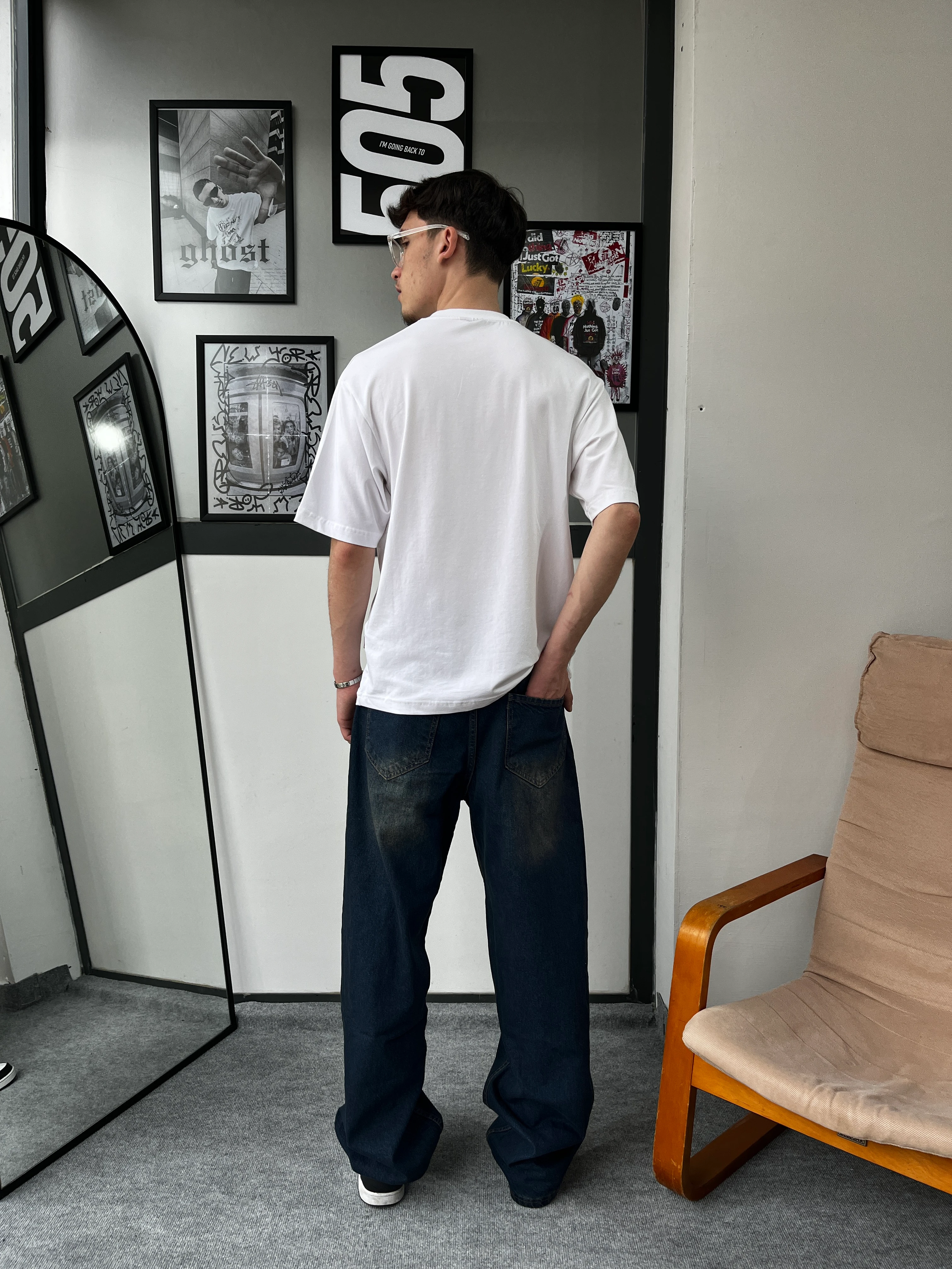 Acid Wash Baggy Pantolon G1094