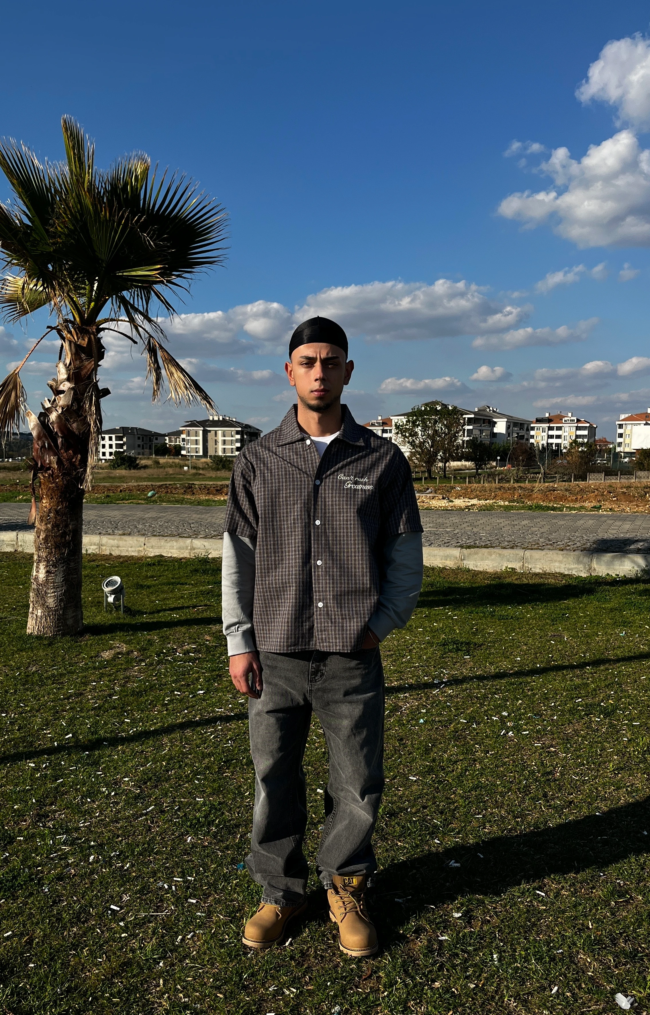 Kare Desenli Nakışlı Oversize Sweatshirt G10158