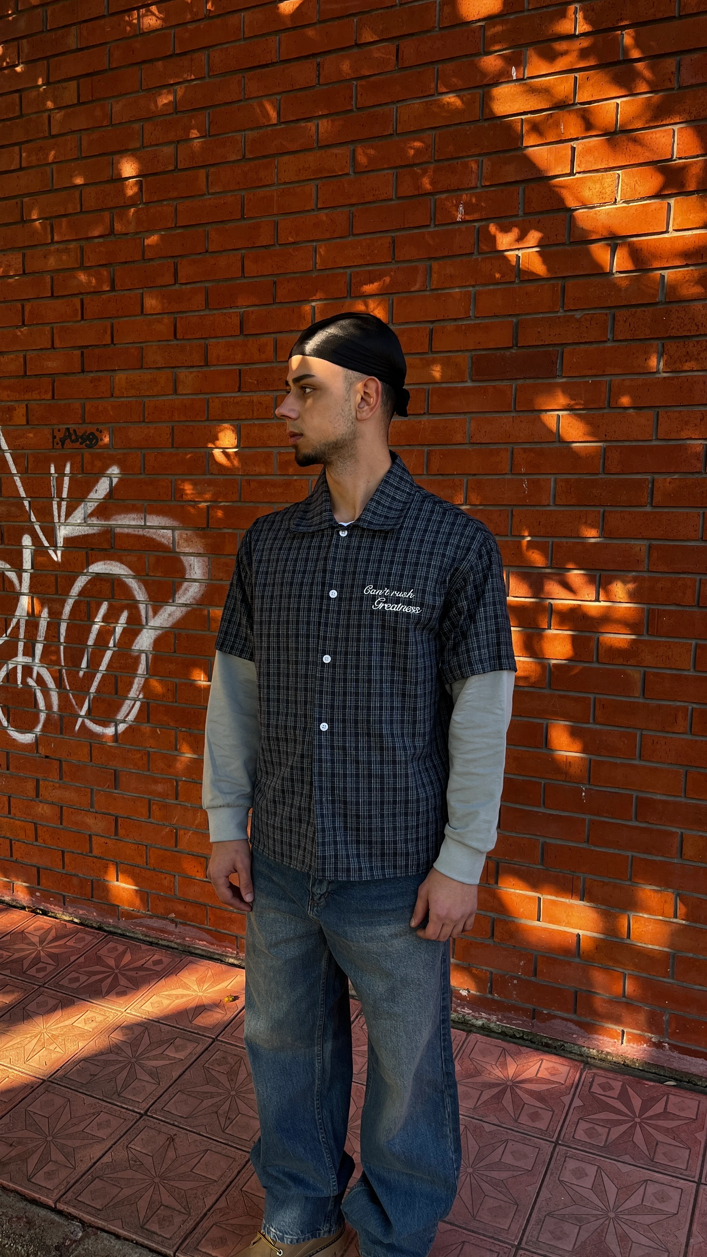 Kare Desenli  Nakışlı Oversize Sweatshirt G10157