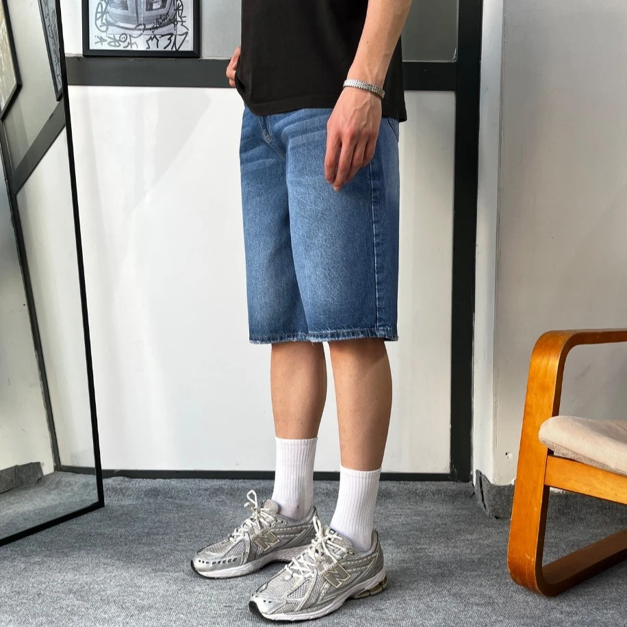 Ghost Atelier 005 Koyu Mavi Baggy Kot Şort G10129