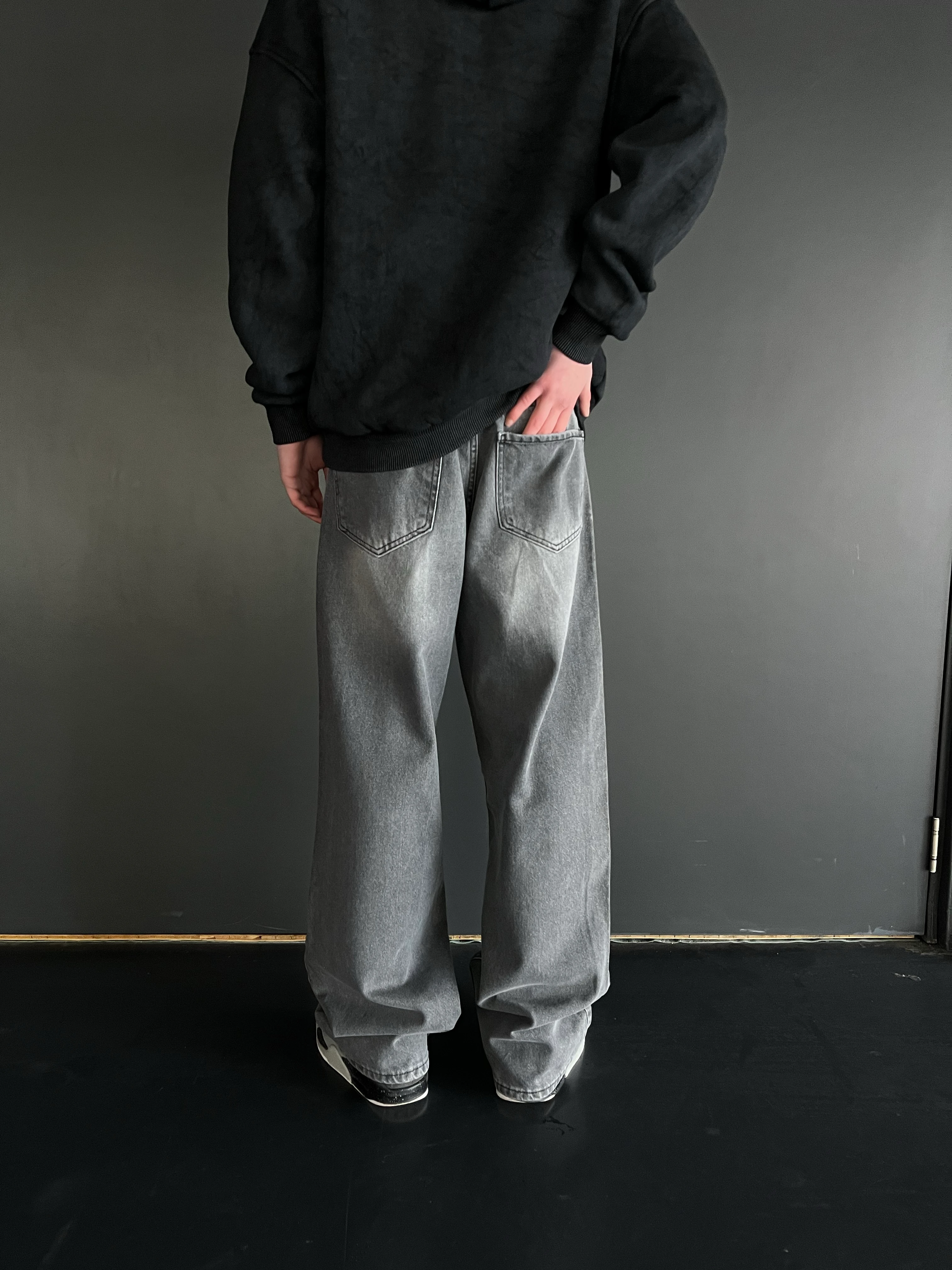 Line Yıkamalı Antrasit Baggy Jean G1063