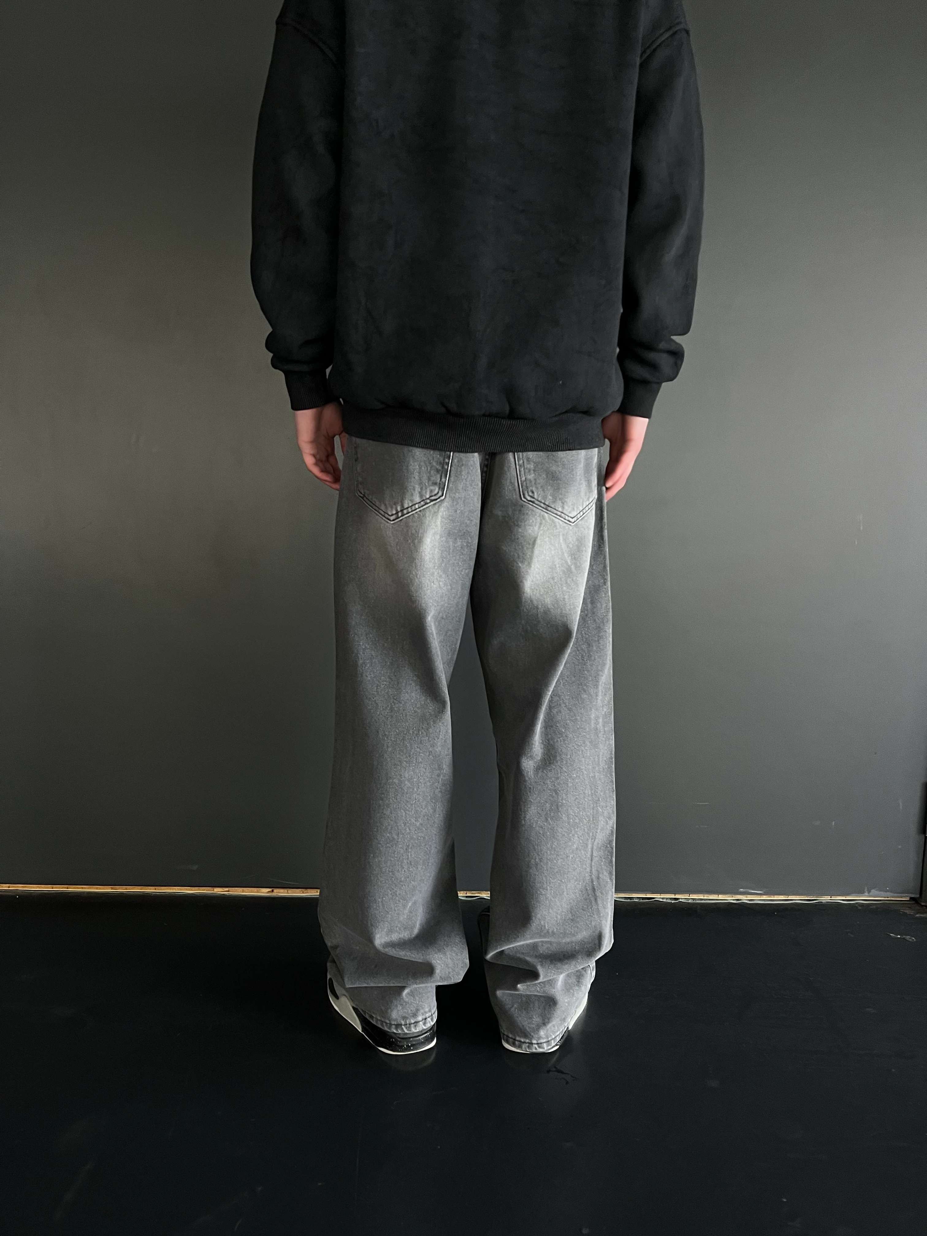 Line Yıkamalı Antrasit Baggy Jean G1063