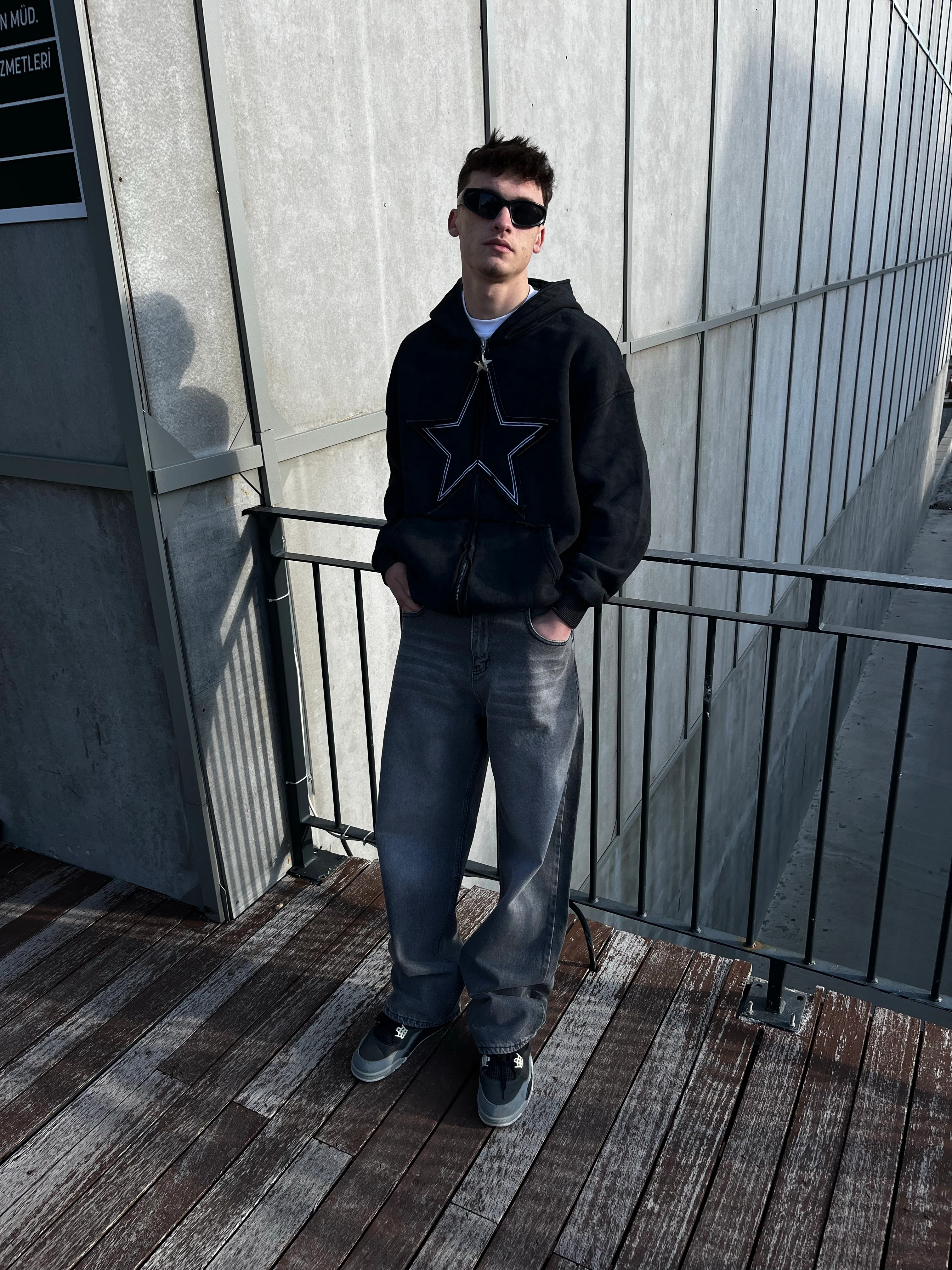 Line Yıkamalı Antrasit Baggy Jean G1063