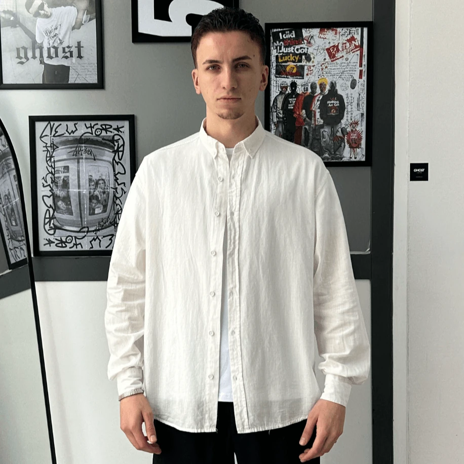 Chill Cozy Relax Fiy Beyaz Gömlek G1042