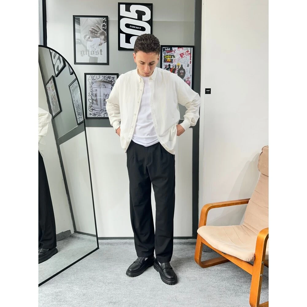 Chill Cozy Relax Fiy Beyaz Gömlek G1042