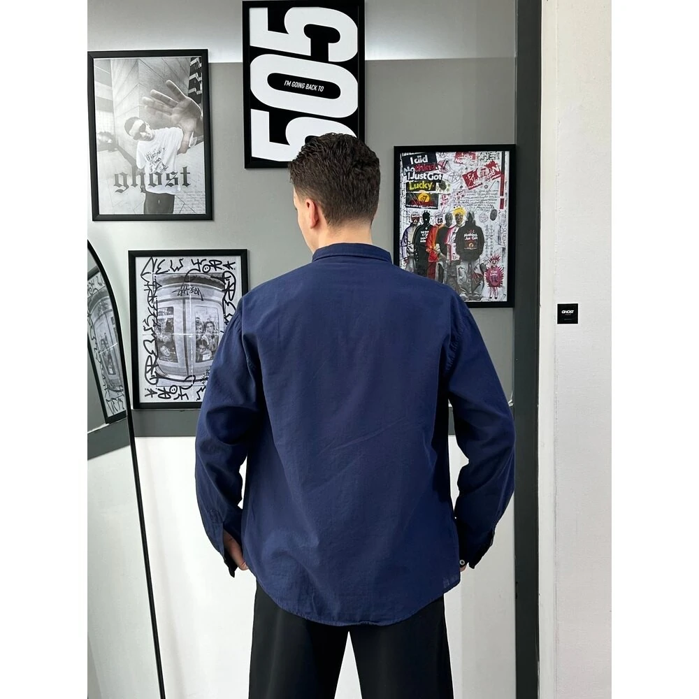 Chill Cozy Relax Fit Lacivert Gömlek G1043