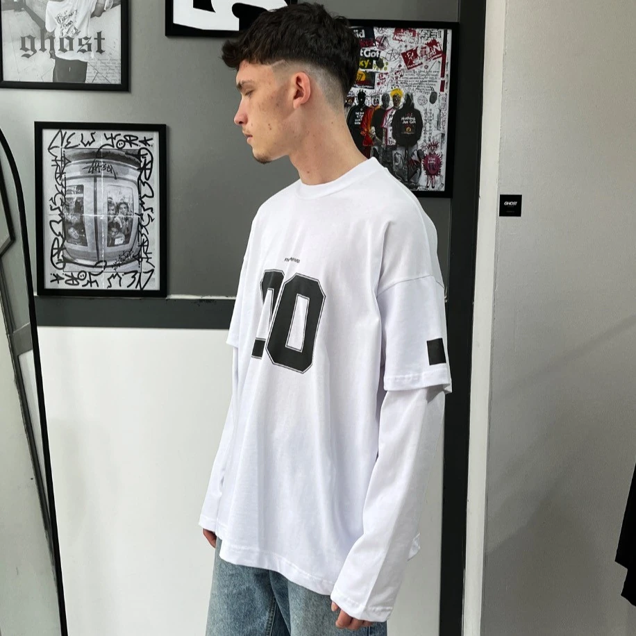 Five Four Five Premium Oversize Long Sleeve - Beyaz G10111