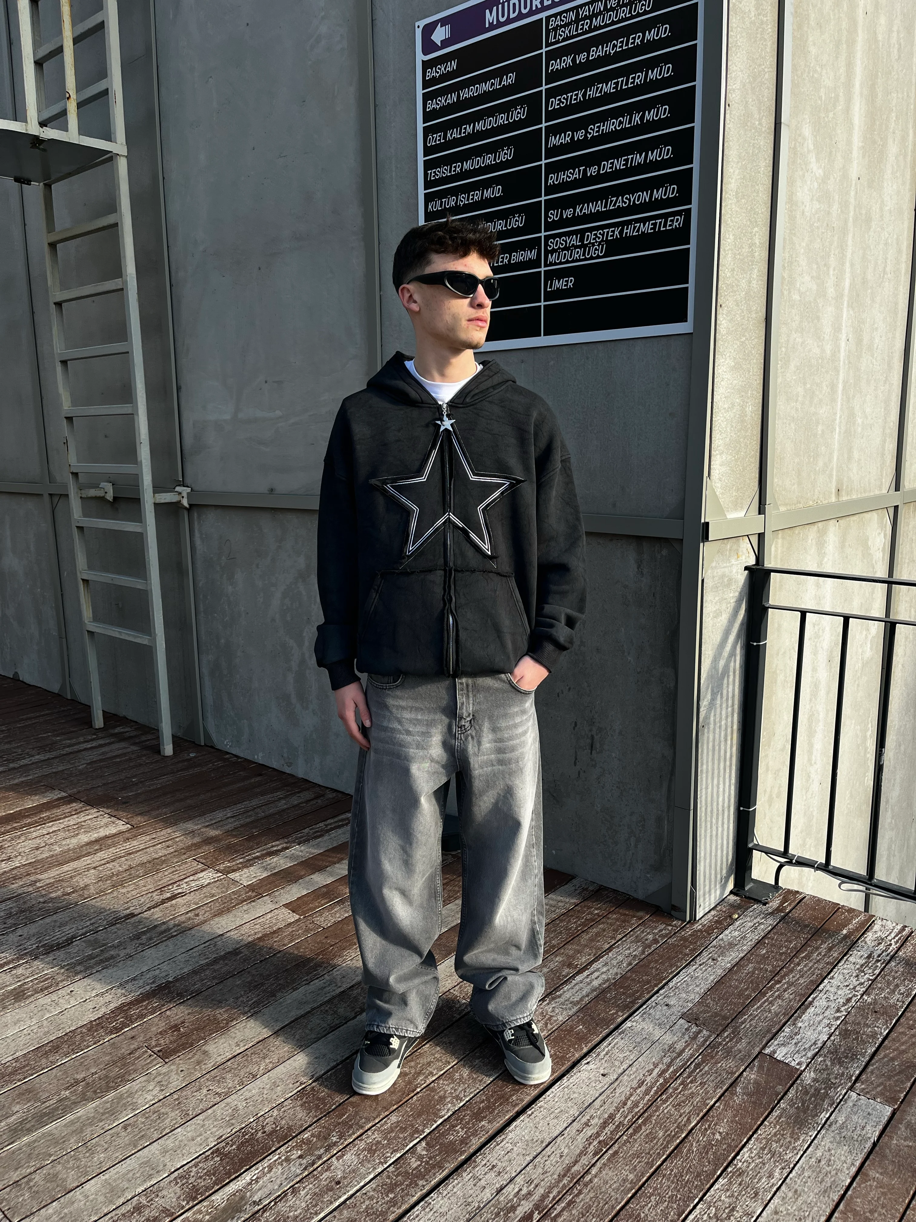 Line Yıkamalı Antrasit Baggy Jean G1063