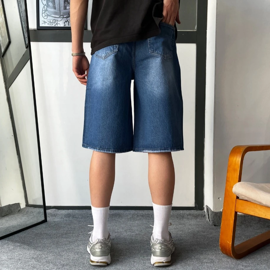 Ghost Atelier 005 Koyu Mavi Baggy Kot Şort G10129