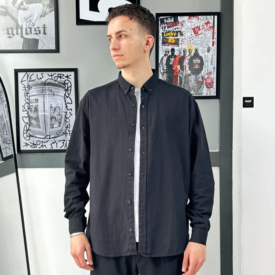 Chill Cozy Relax Fit Siyah Gömlek G1081