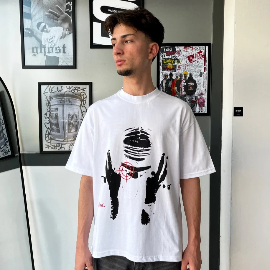 Beyaz Fear God Boxy Fit Oversize Tişört G10136