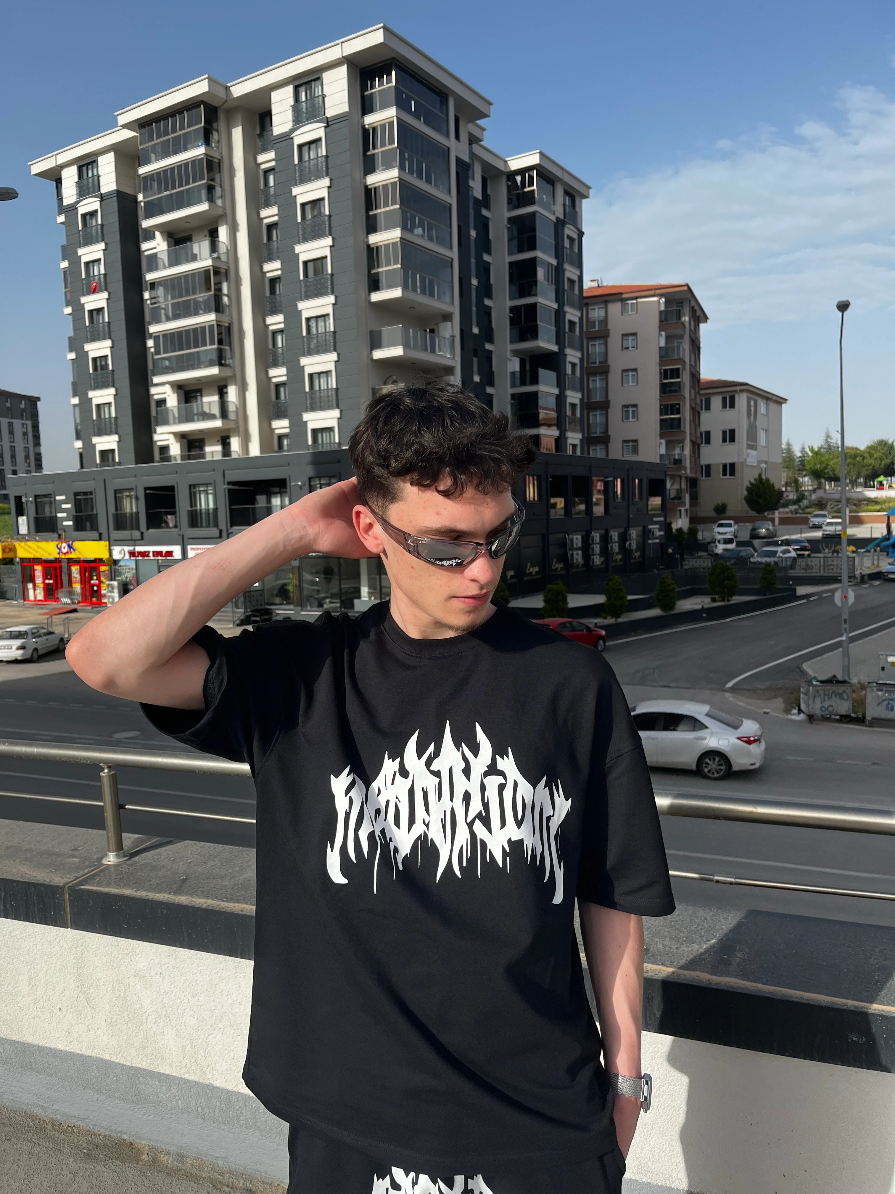 Premium Baskılı Oversize Siyah Eşofman Takımı G1047