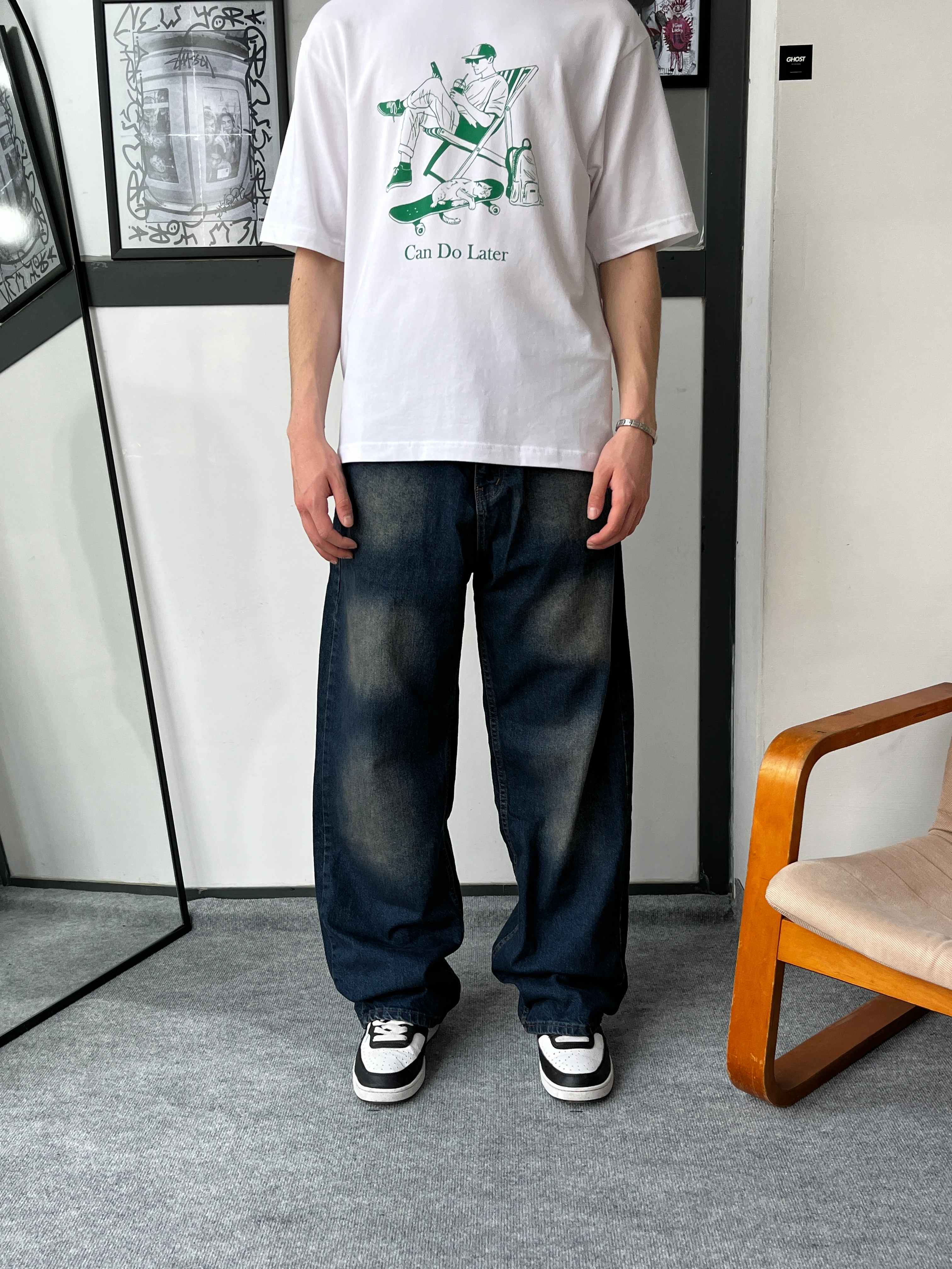 Acid Wash Baggy Pantolon G1094