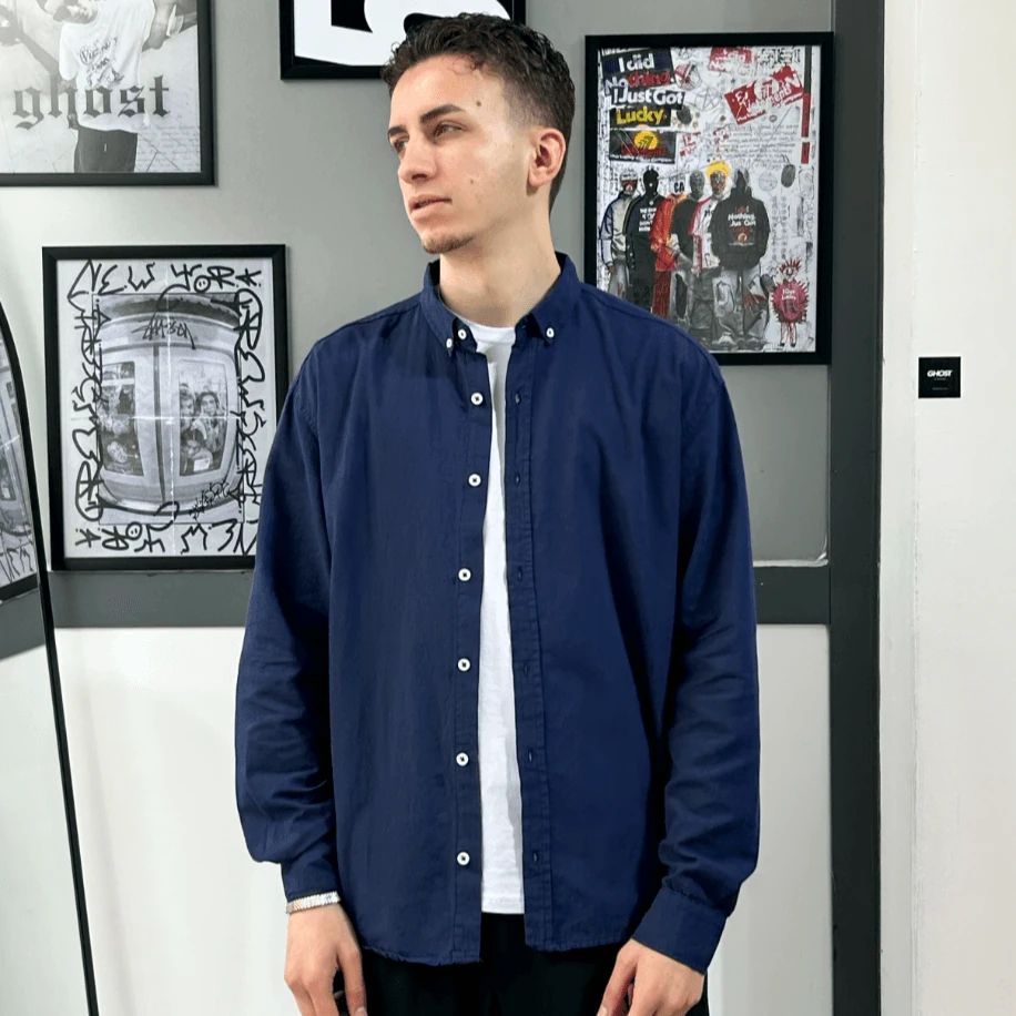 Chill Cozy Relax Fit Lacivert Gömlek G1043