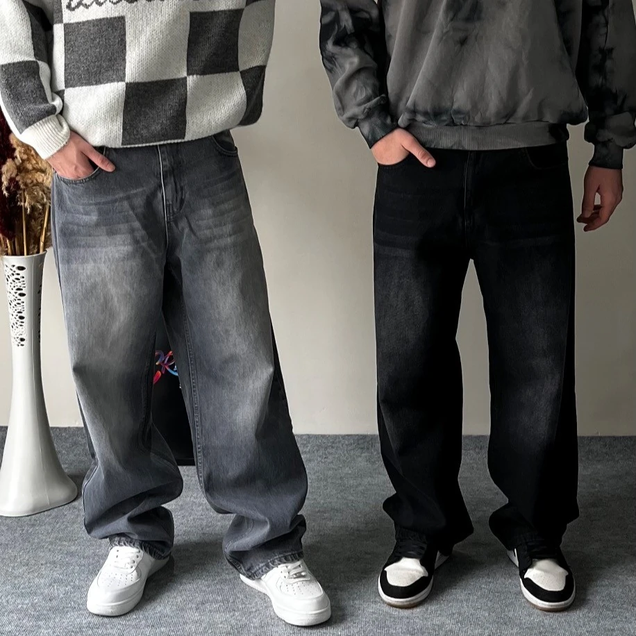 Line Yıkamalı Siyah Baggy Pantolon G10108