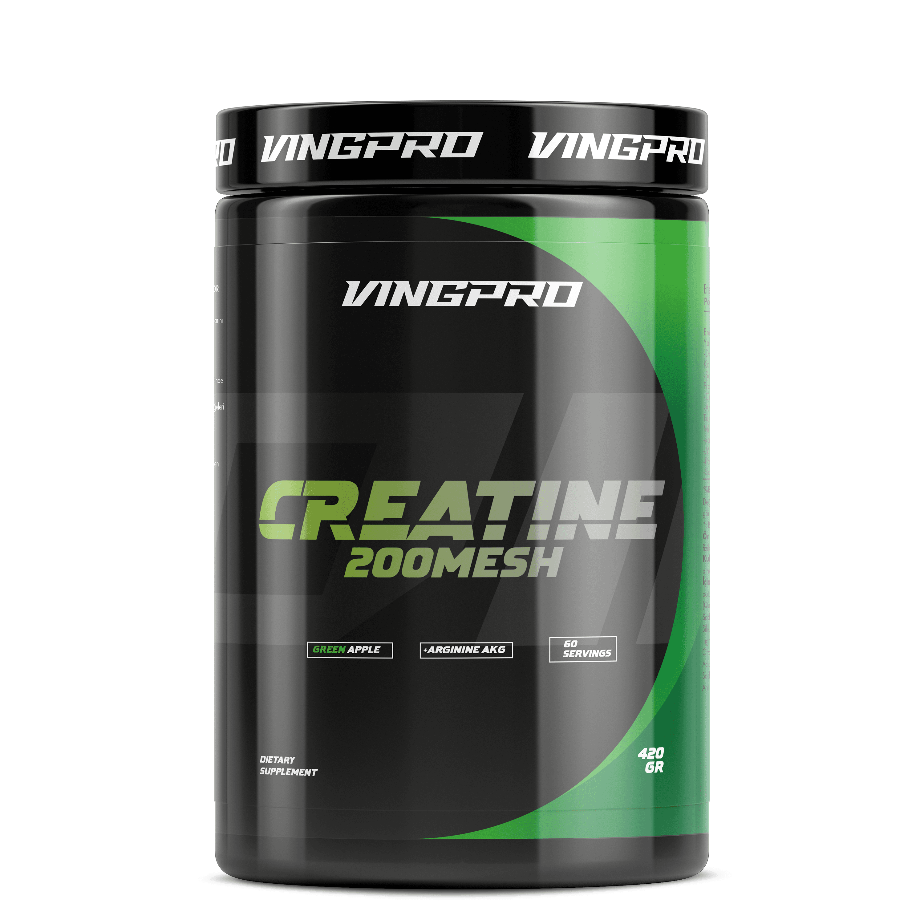 VİNGPRO CREATINE MONOHYDRATE 420 GR YEŞİL ELMA AROMALI 60 SERVİS