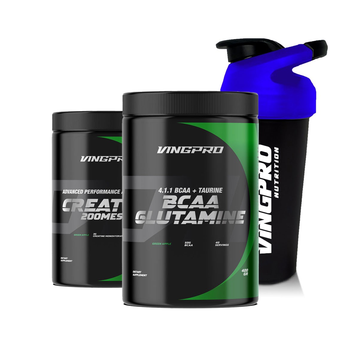 BCAA 4.11 + GLUTAMIN CREATINE SHAKER SETİ